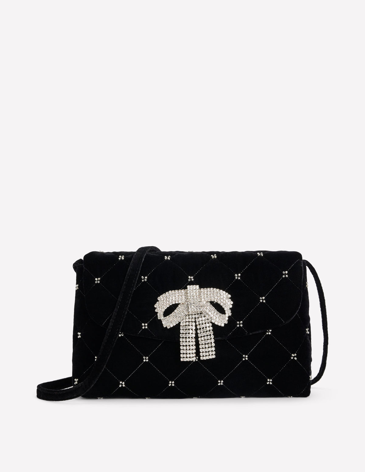 Velvet Embellished Bag-Black-1