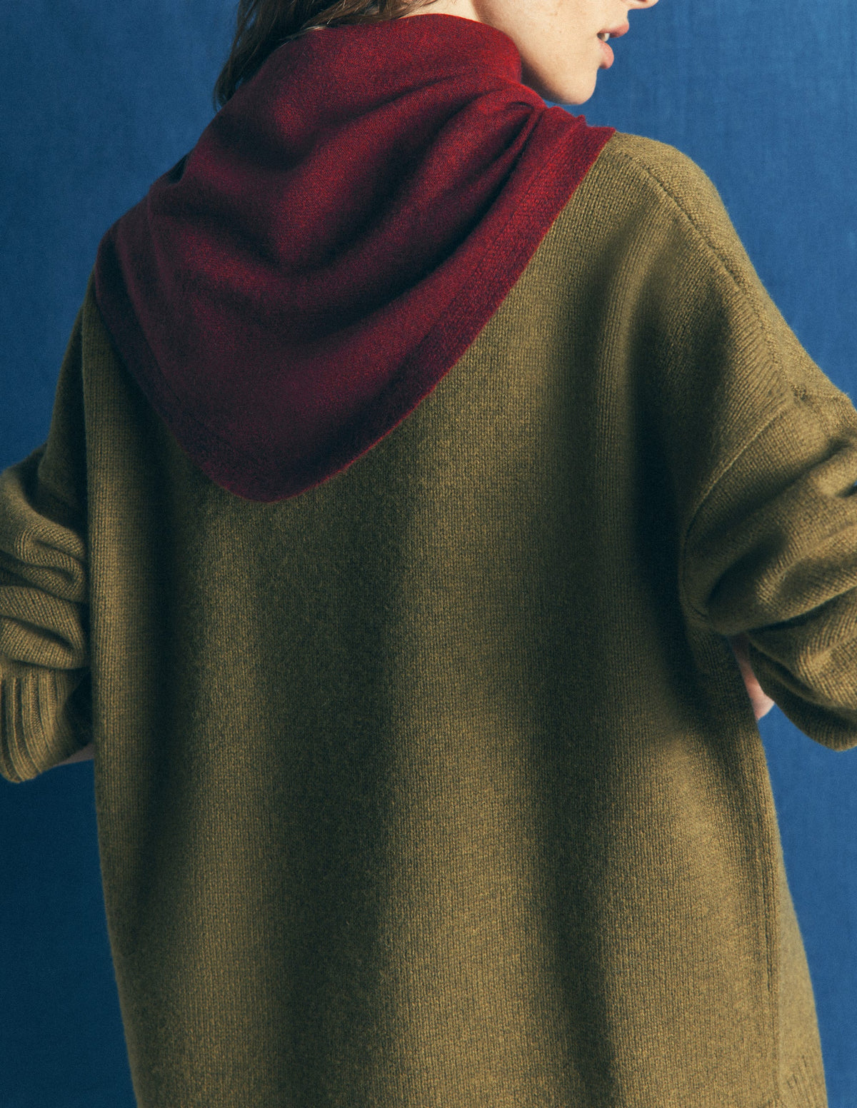 Large Cashmere Neckerchief-Spiced Apple - Image 4