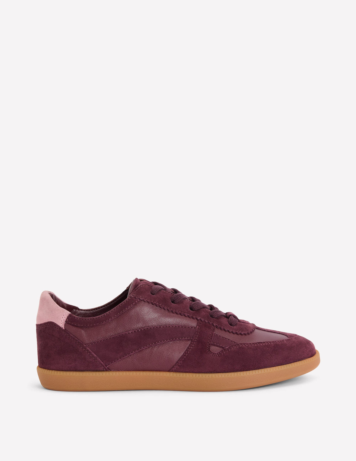 Leather Side Detail Trainer-Oxblood-1
