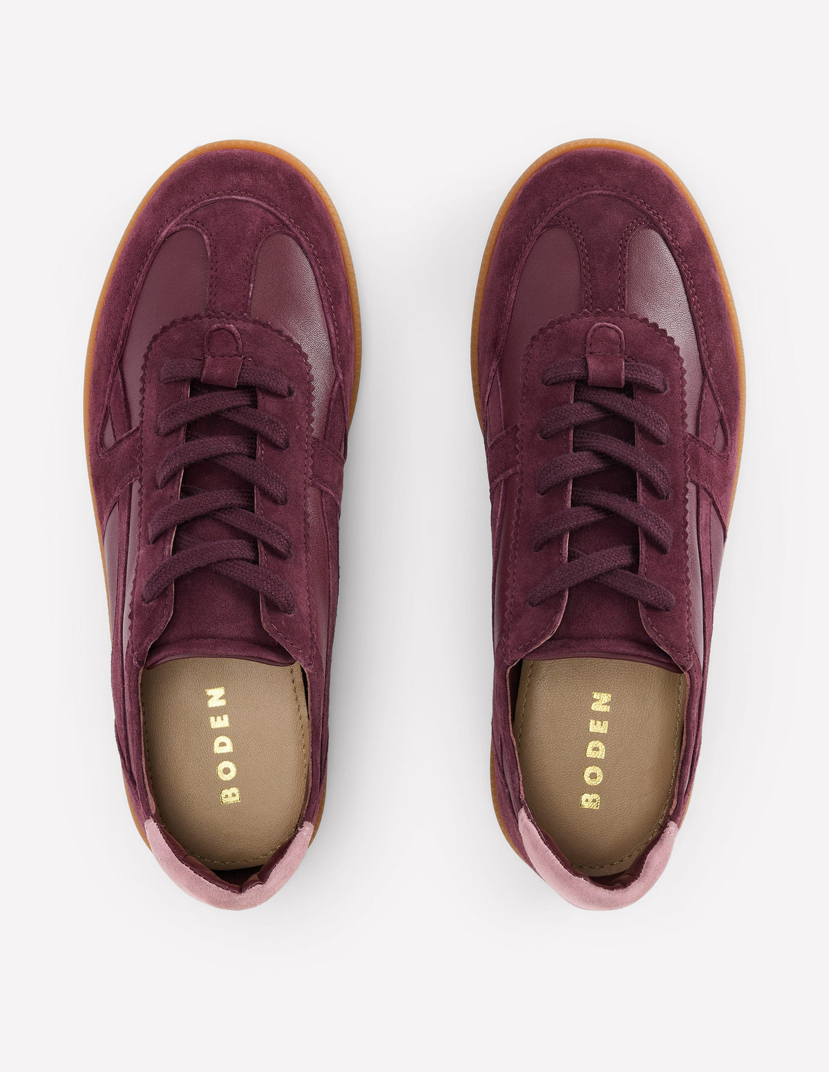 Leather Side Detail Trainer-Oxblood-5