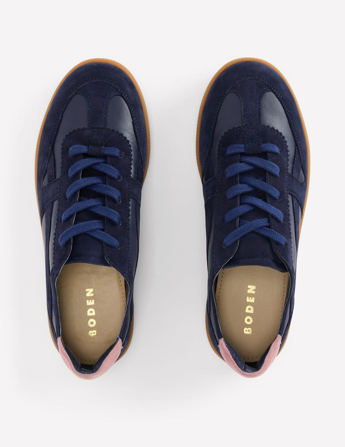 Leather Side Detail Trainer-Navy-5