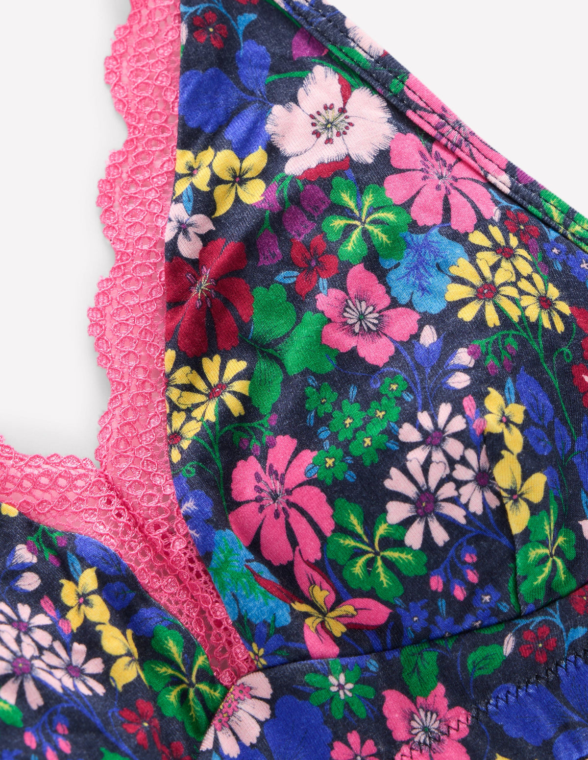 Stripe & Stare Lace Plunge Bra-Floral-2