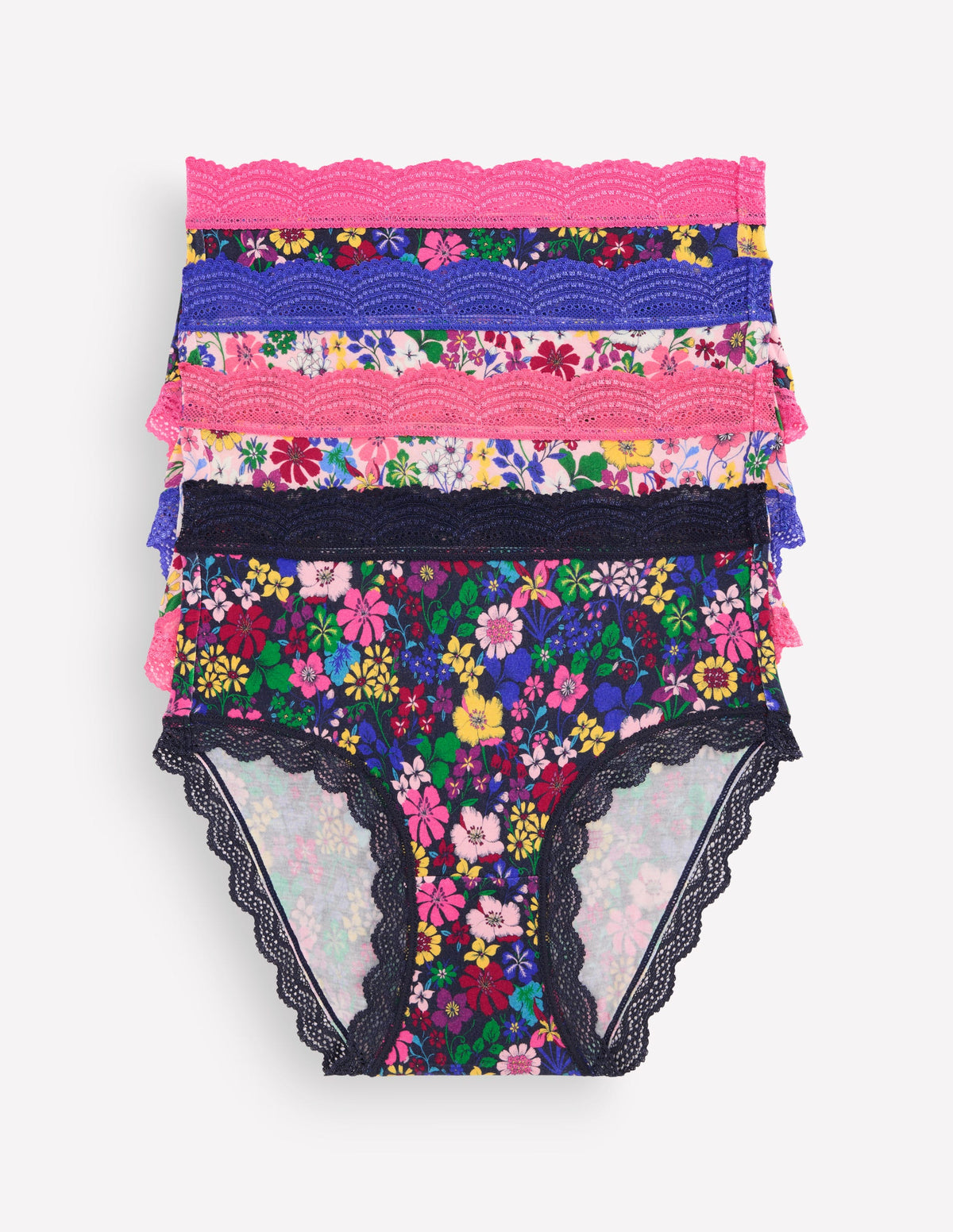Stripe & Stare High Knickers-Mixed Florals Four Pack-1