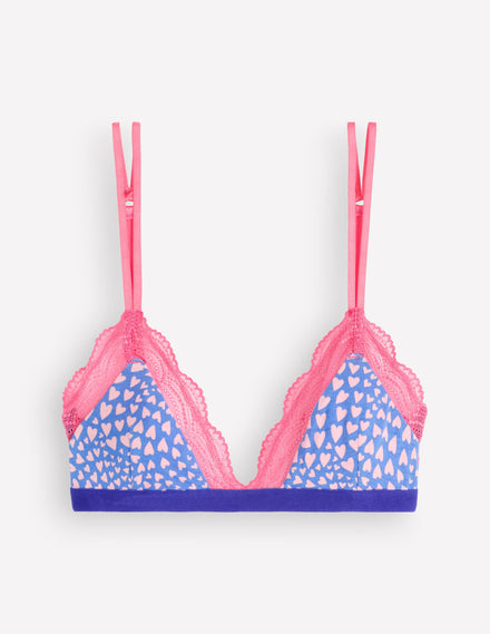Stripe & Stare Triangle Bra-Hearts