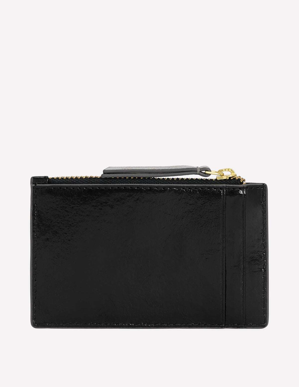 Leather Card Holder-Black Crinkle Leather-2