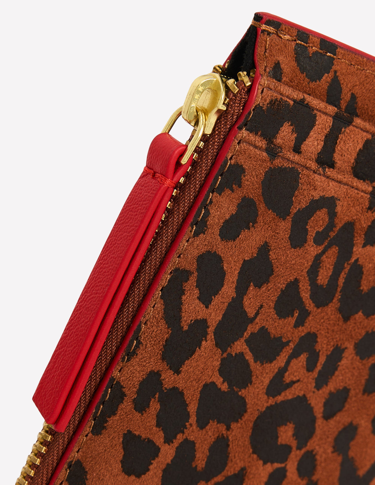 Leather Card Holder-Leopard Printed Suede - Image 3