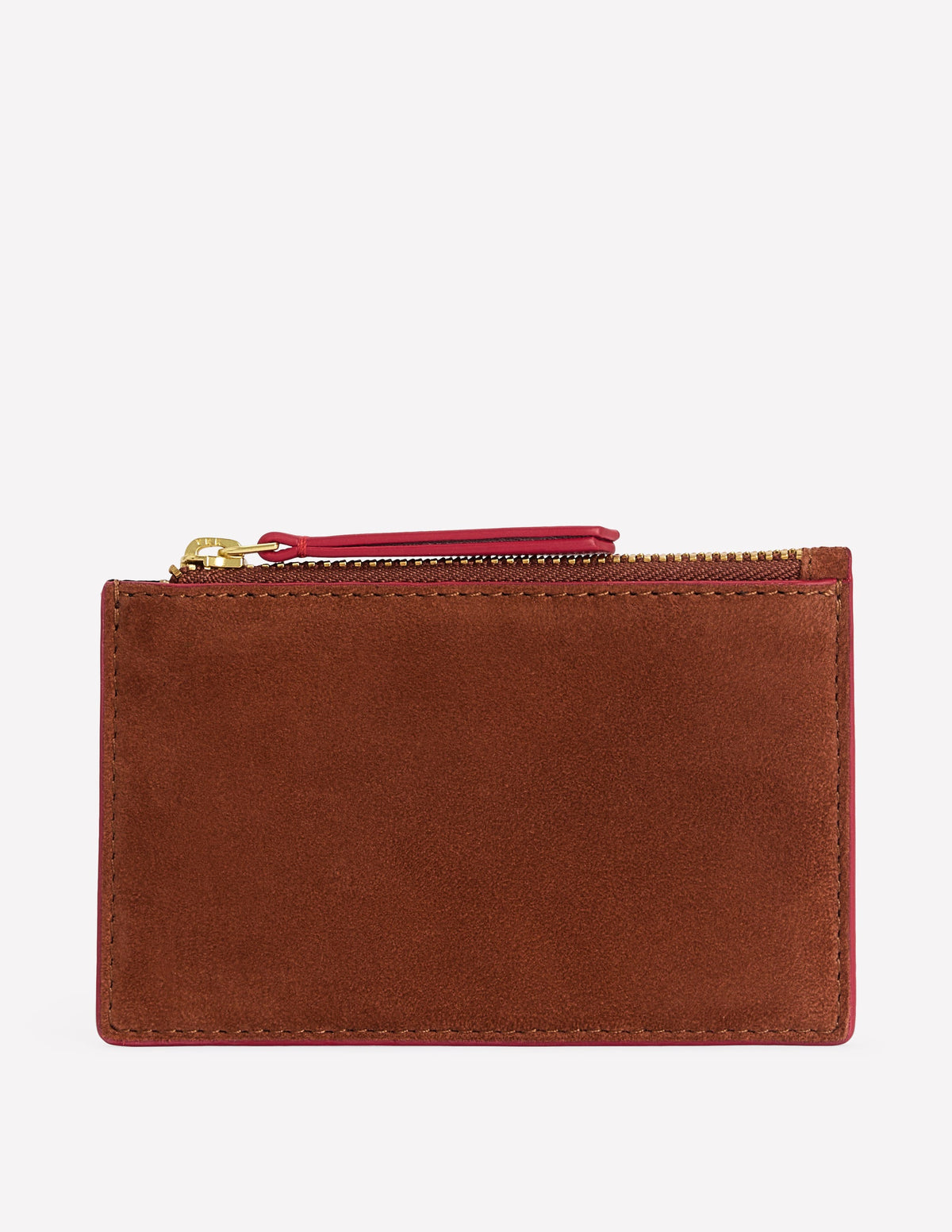 Leather Card Holder-Tan Suede - Image 1