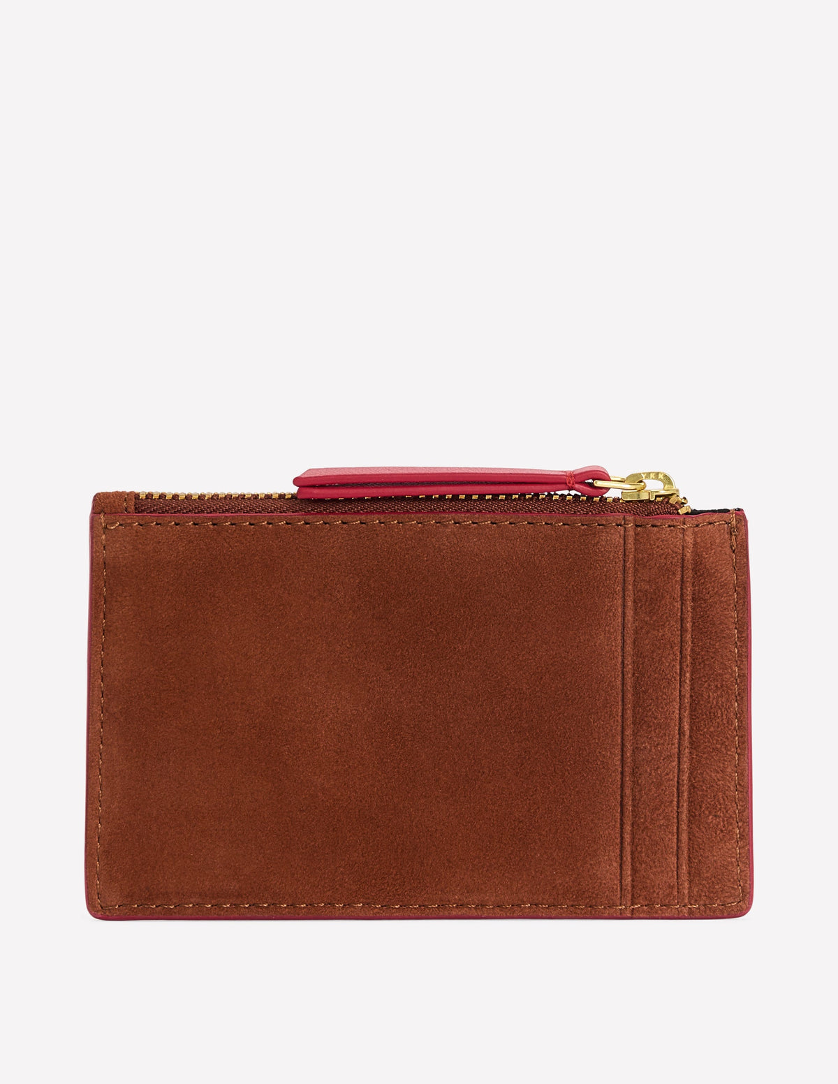 Leather Card Holder-Tan Suede-2