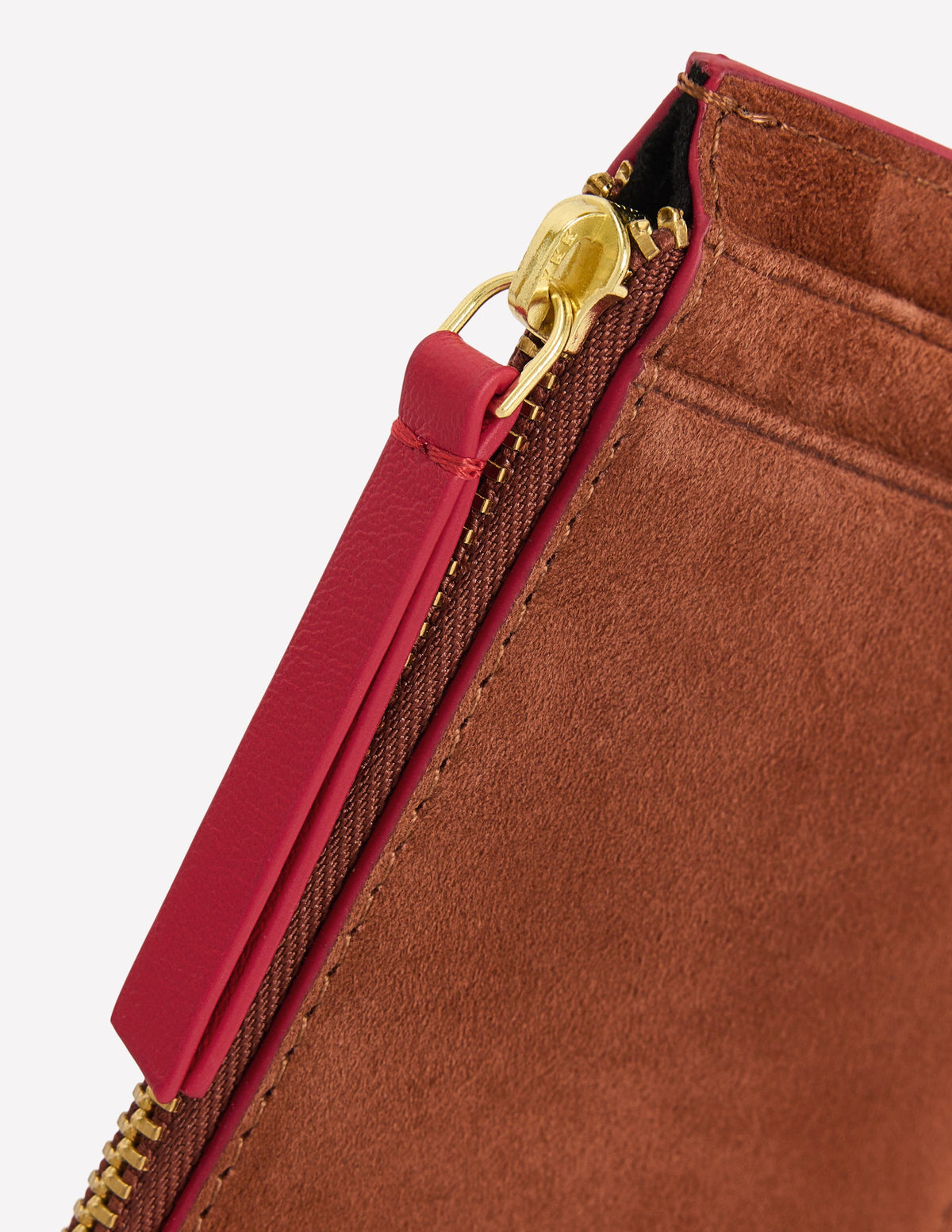 Leather Card Holder-Tan Suede - Image 3