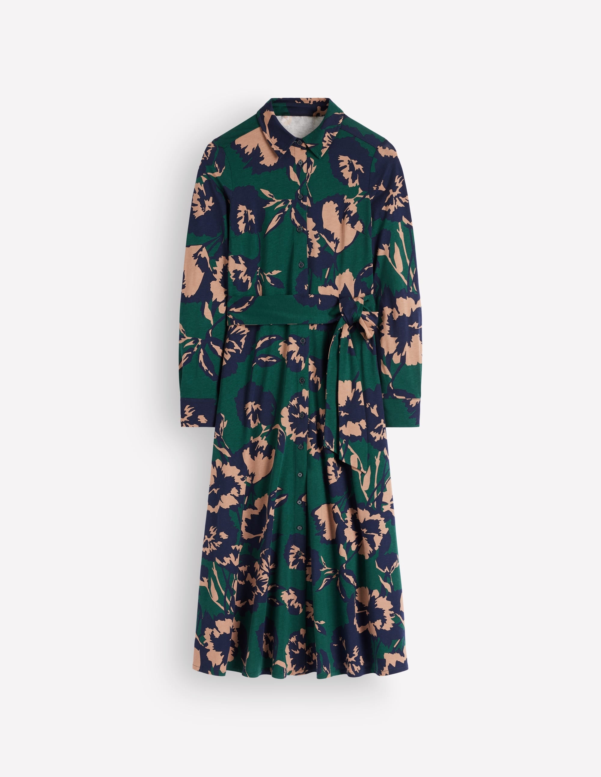 Marcia Jersey Shirt Dress-Sea Moss, Forest Breeze - Image 5