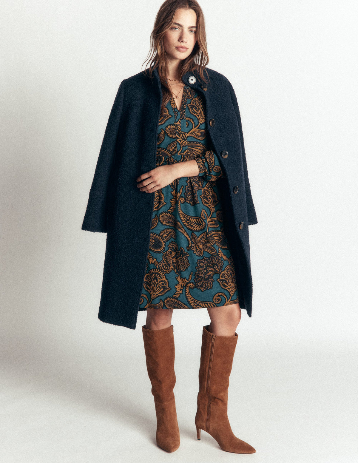 Naomi Relaxed Jersey Dress-Legion Blue, Paisley Bouquet - Image 5