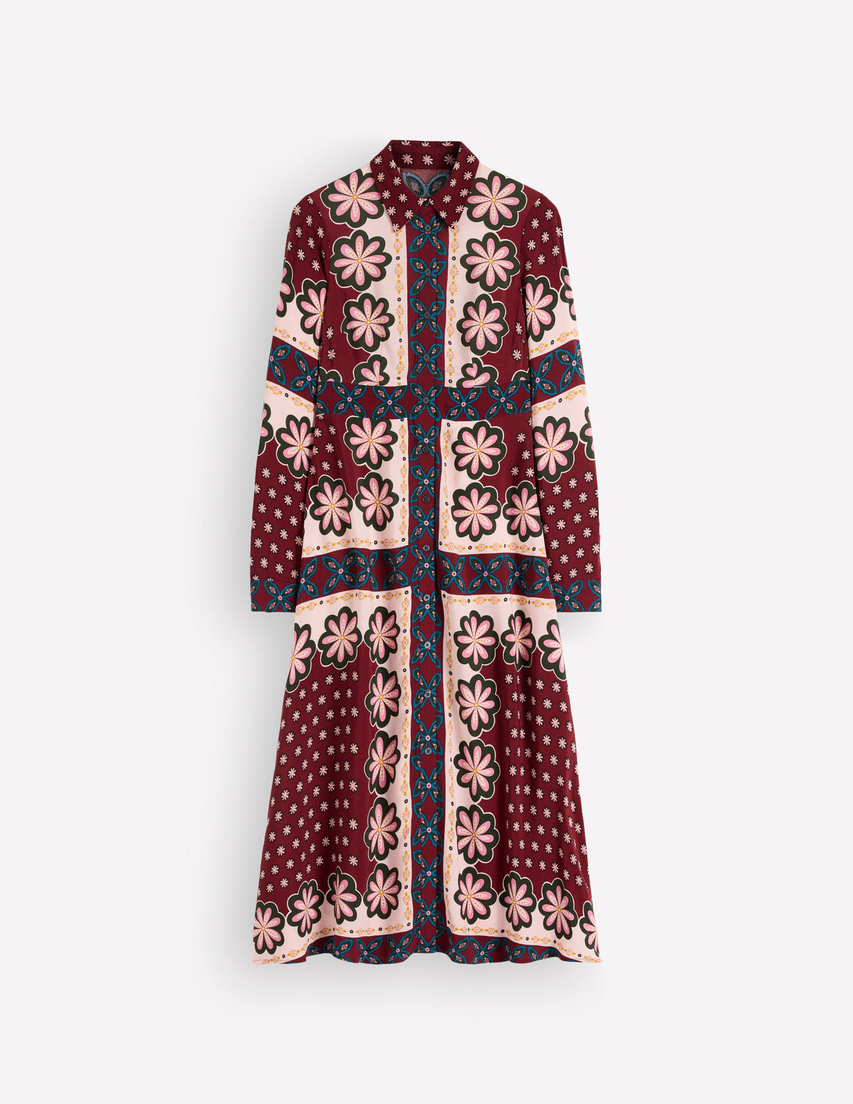 Joanna Midi Shirt Dress-Multi Geo Flora Placement - Image 7