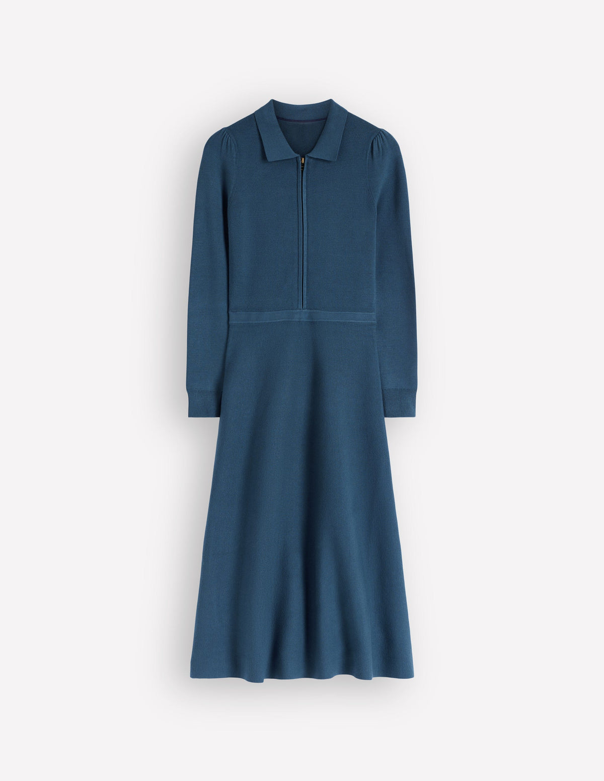 Fiona Zip Front Knitted Dress-Sailor Blue-6