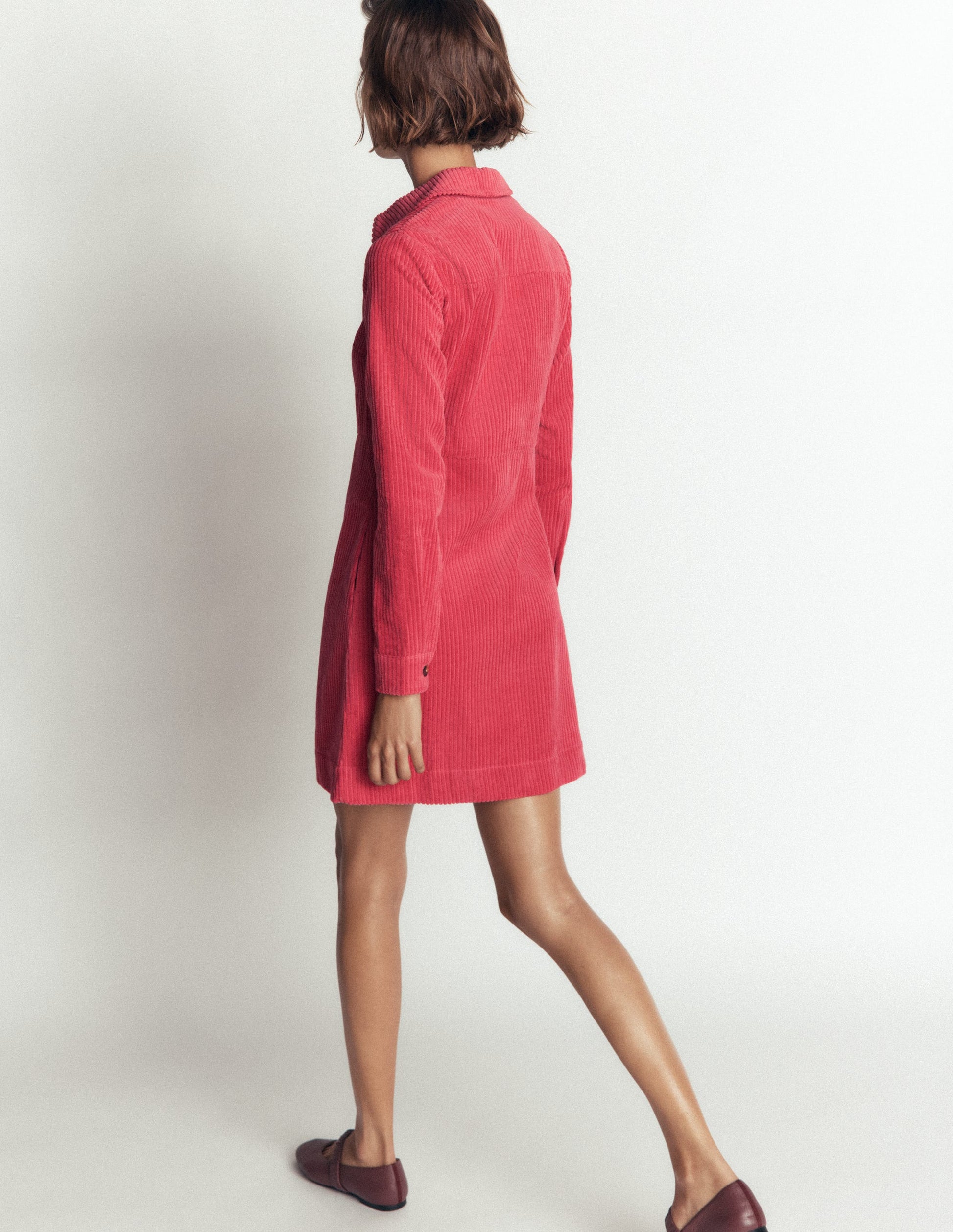 Bronte Cord Short Dress-Cherry Blush-3