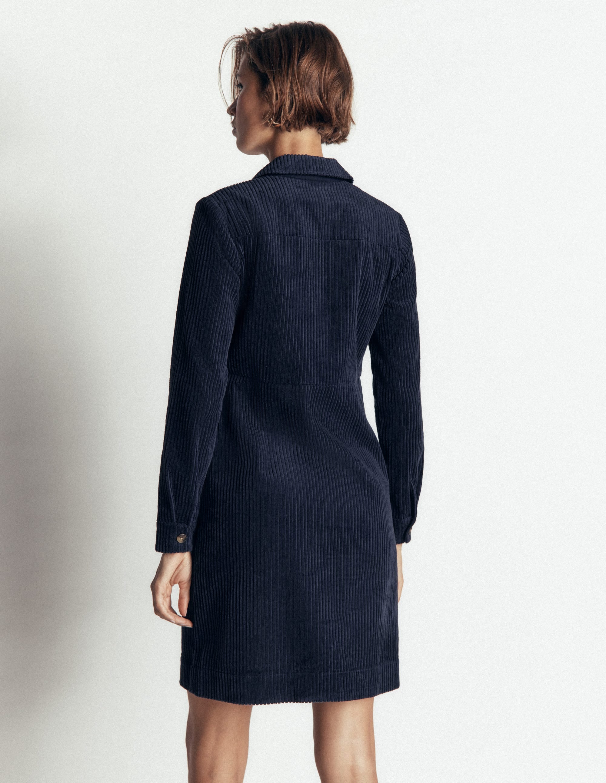 Bronte Cord Short Dress-Navy - Image 3