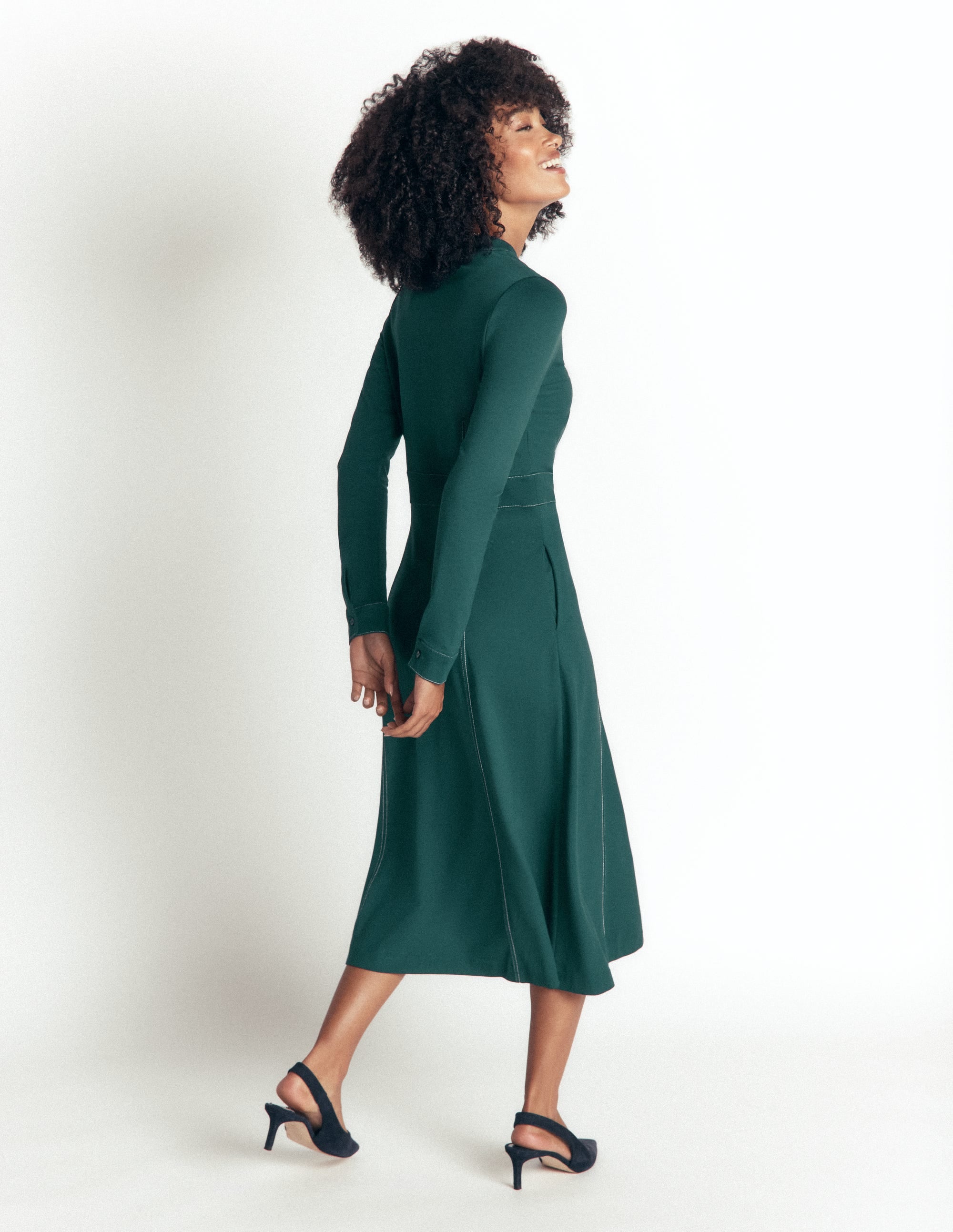 Alex Ponte Contrast Midi Dress-Midnight Ocean - Image 3