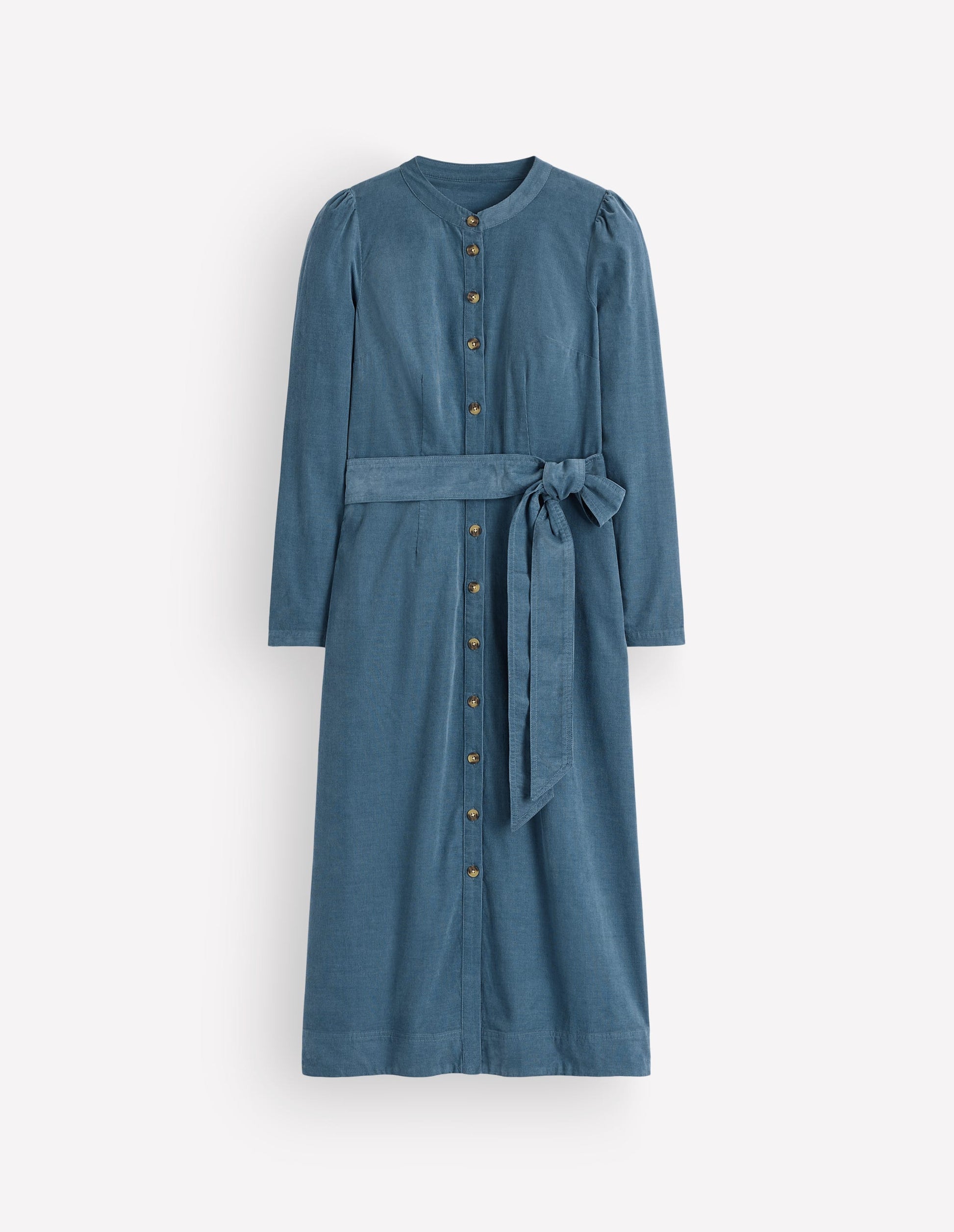 Louise Cord Midi Shirt Dress-Storm Blue-6