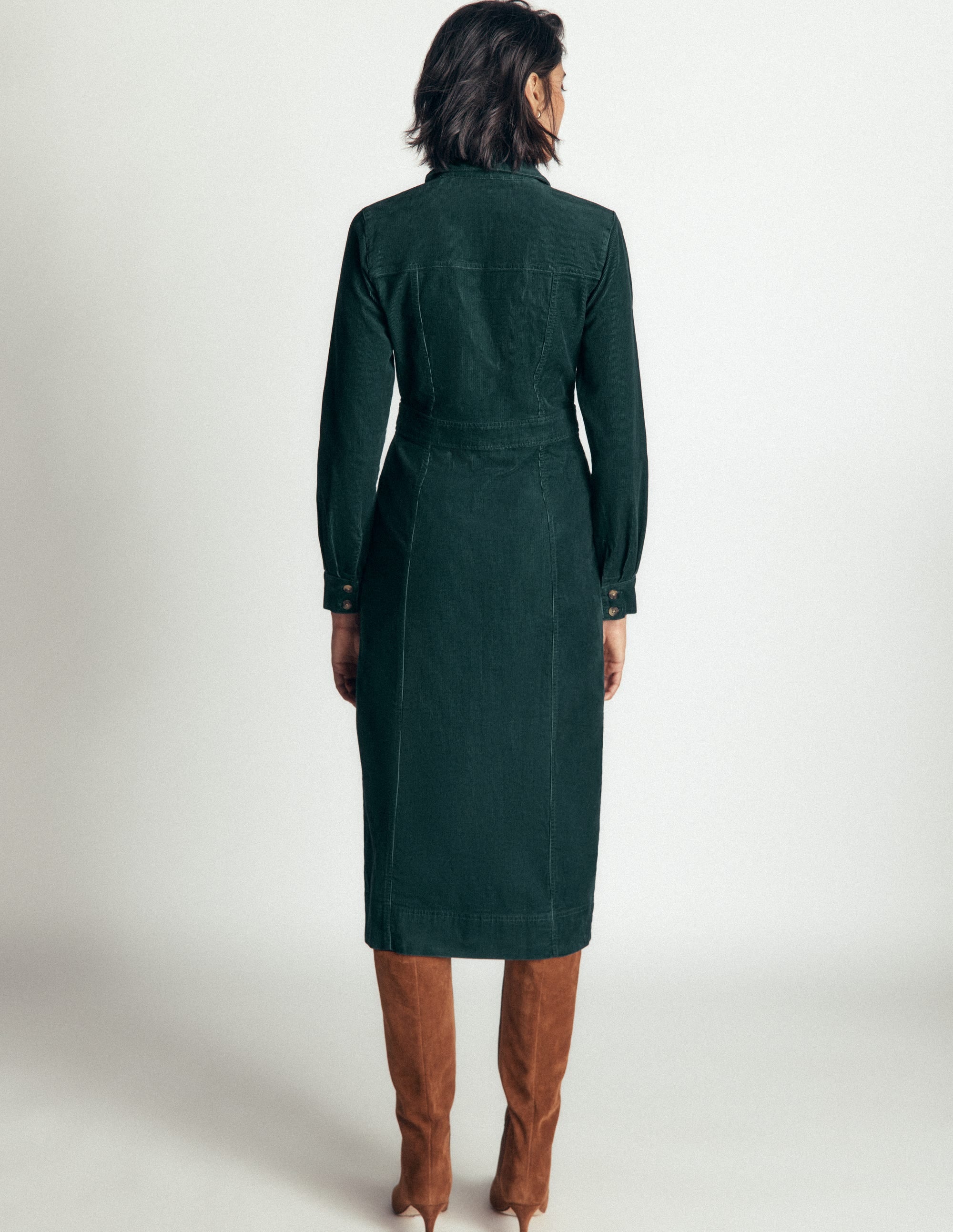 Fleur Cord Midi Dress-Midnight Teal - Image 3