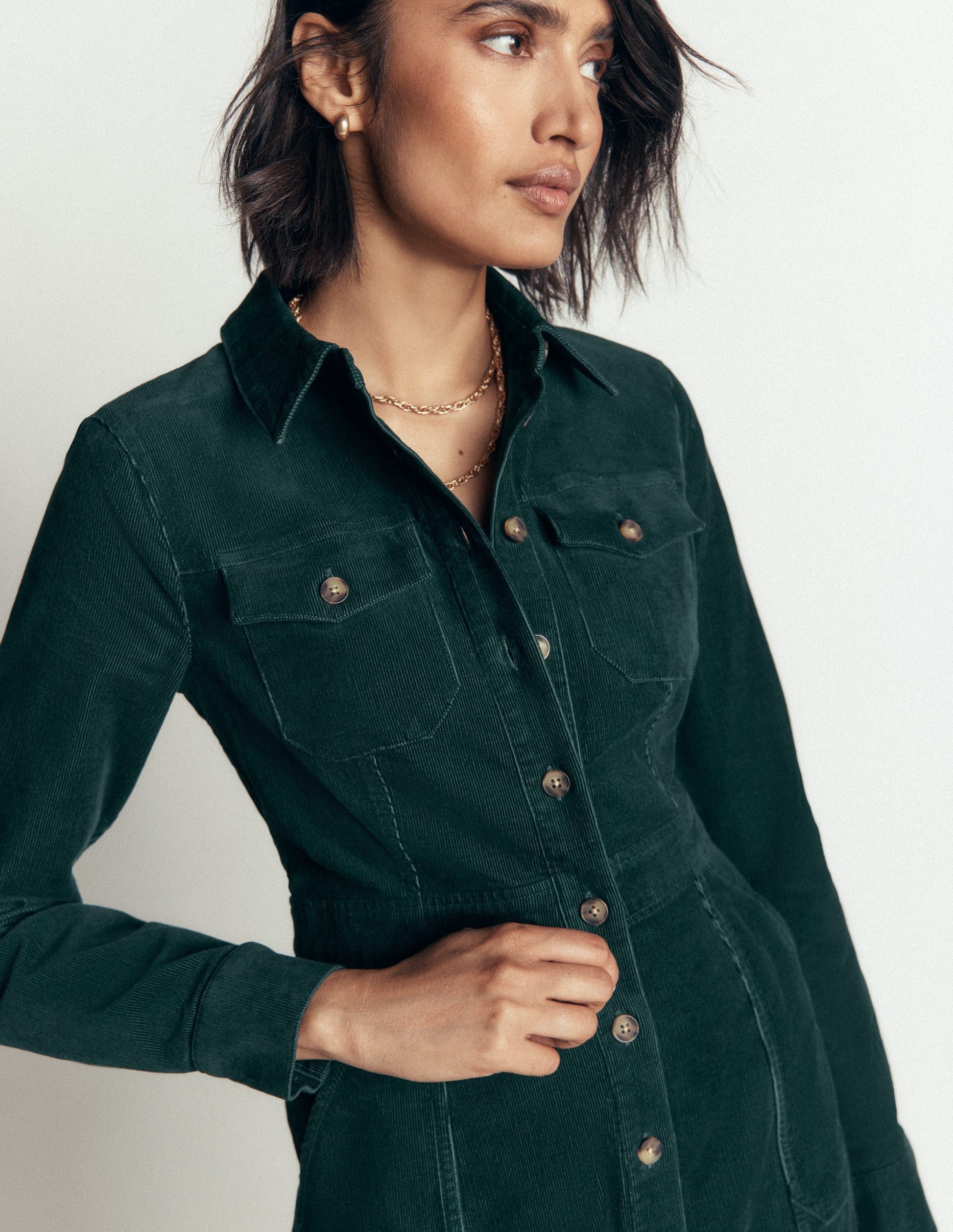 Fleur Cord Midi Dress-Midnight Teal-5
