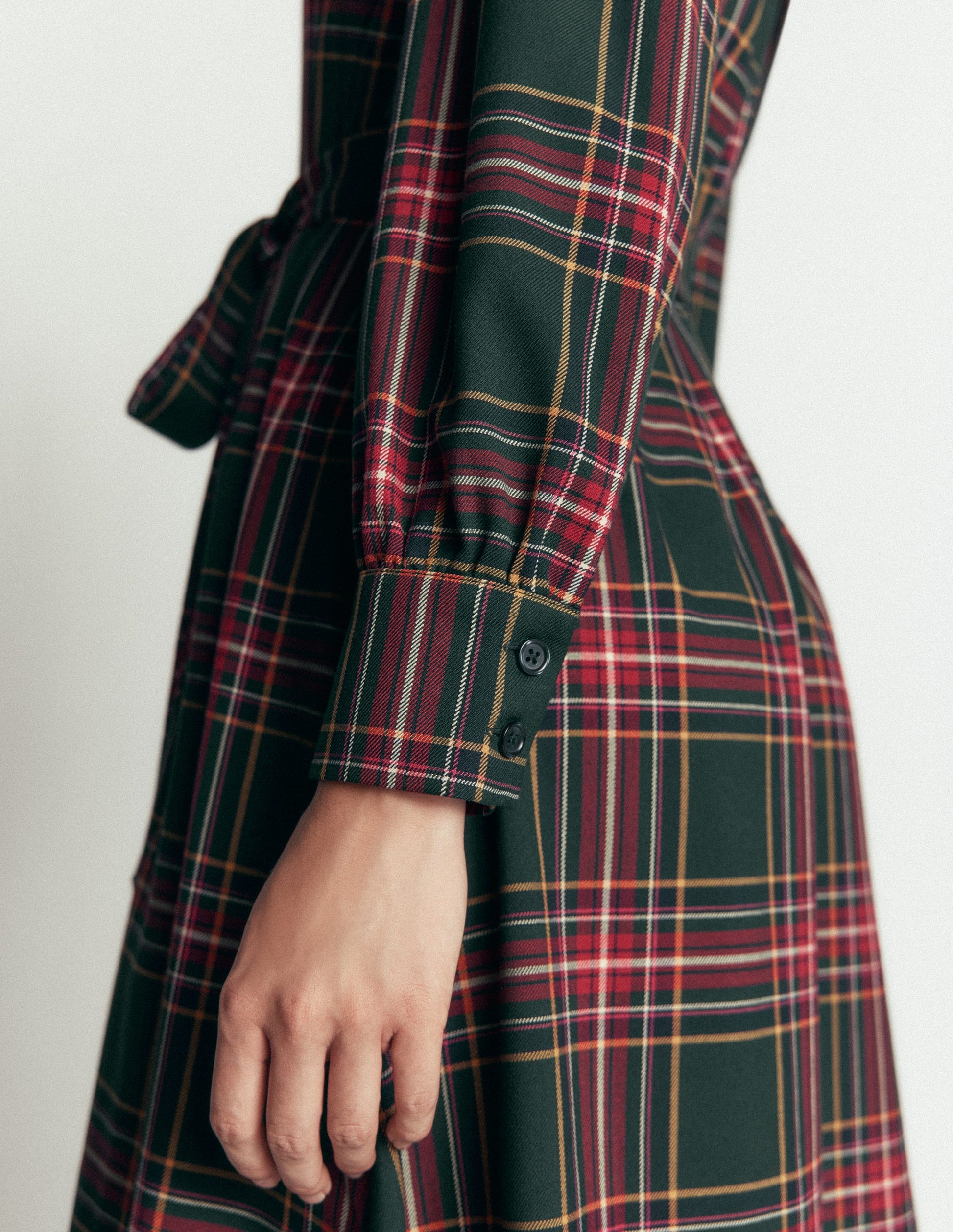 Maeve Check Midi Shirt Dress-Green, Navy and Red Check-4