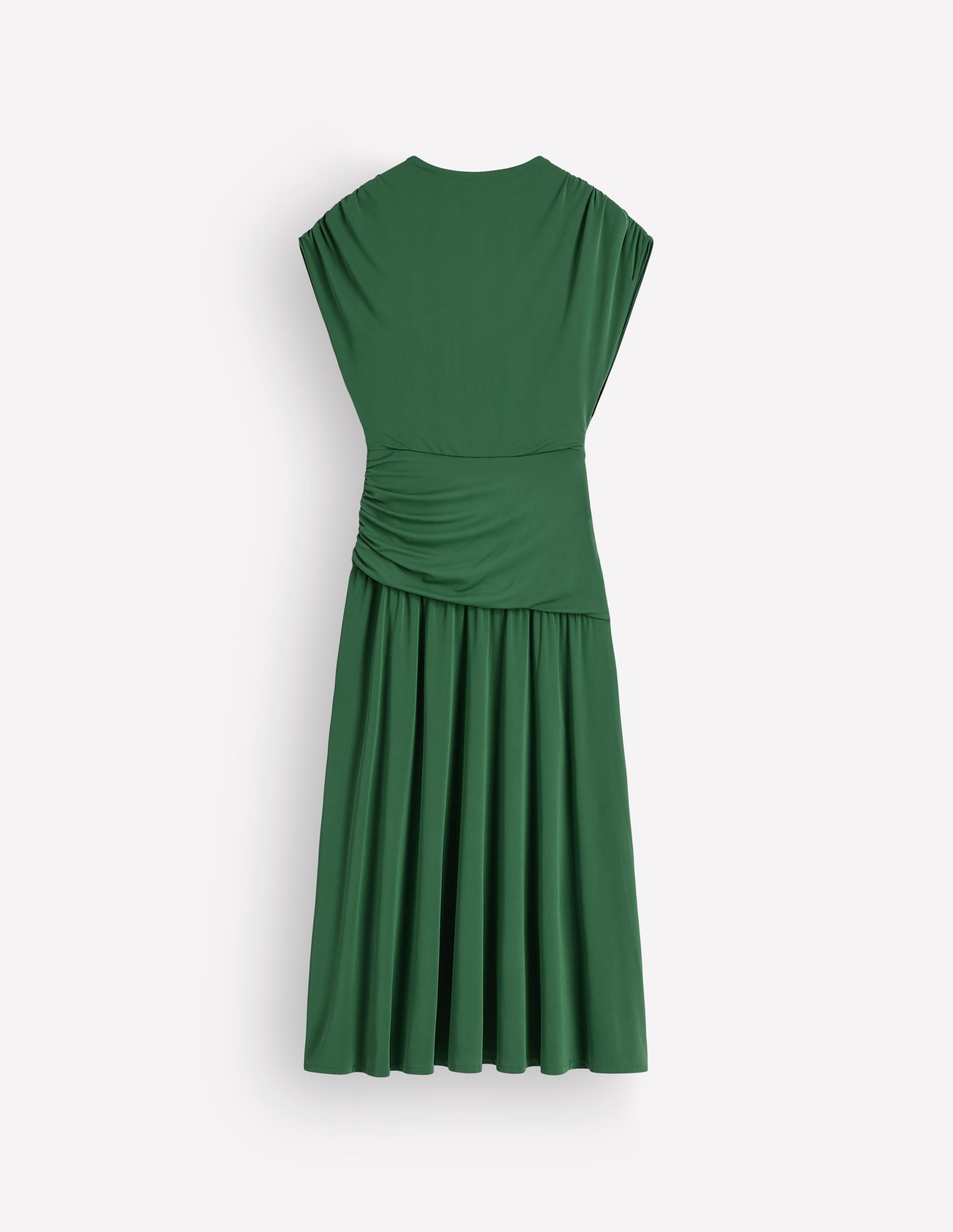 Drape Jersey Crepe Maxi Dress-Hunter Green - Image 9
