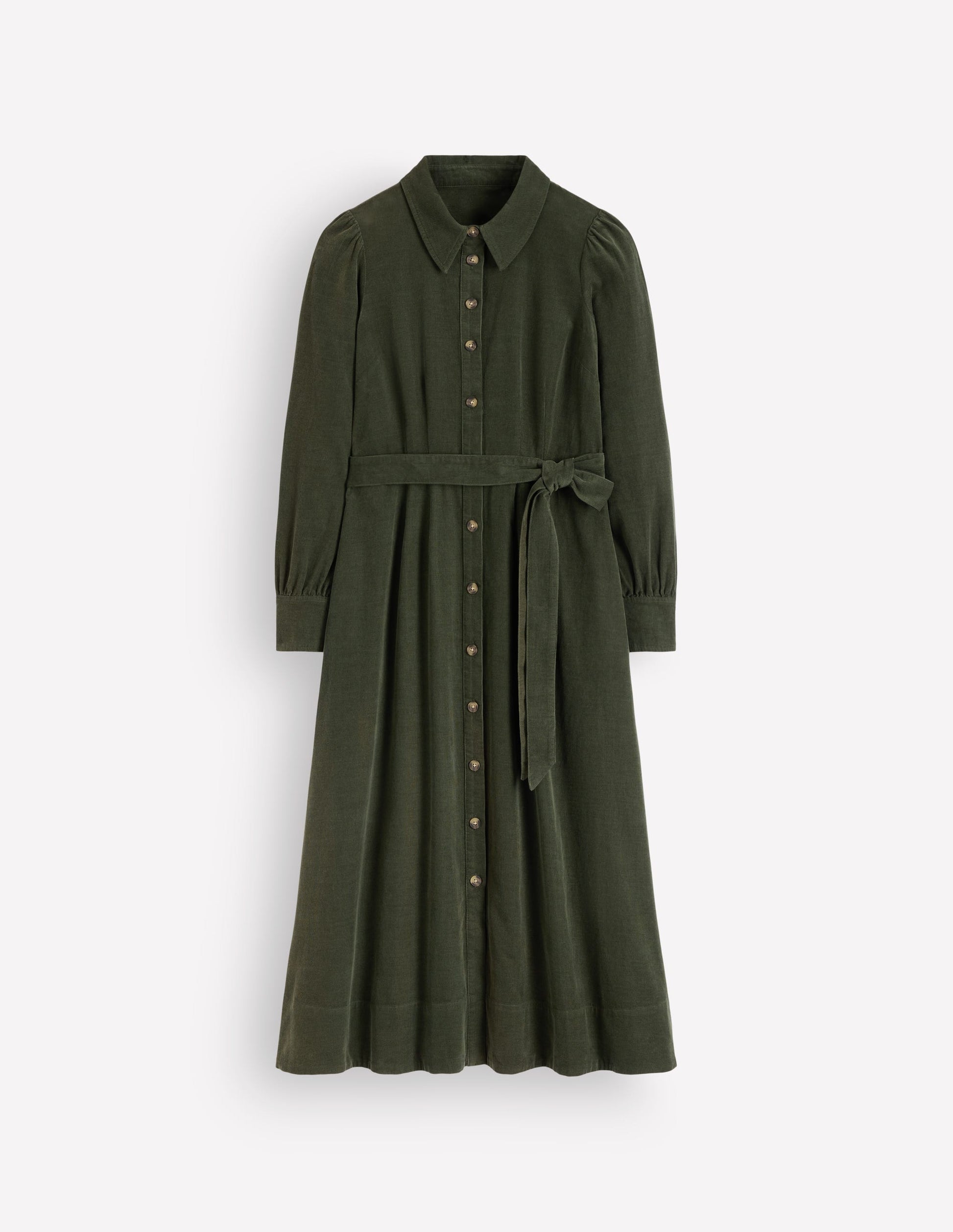Maeve Cord Midi Shirt Dress-Forest Glade-5
