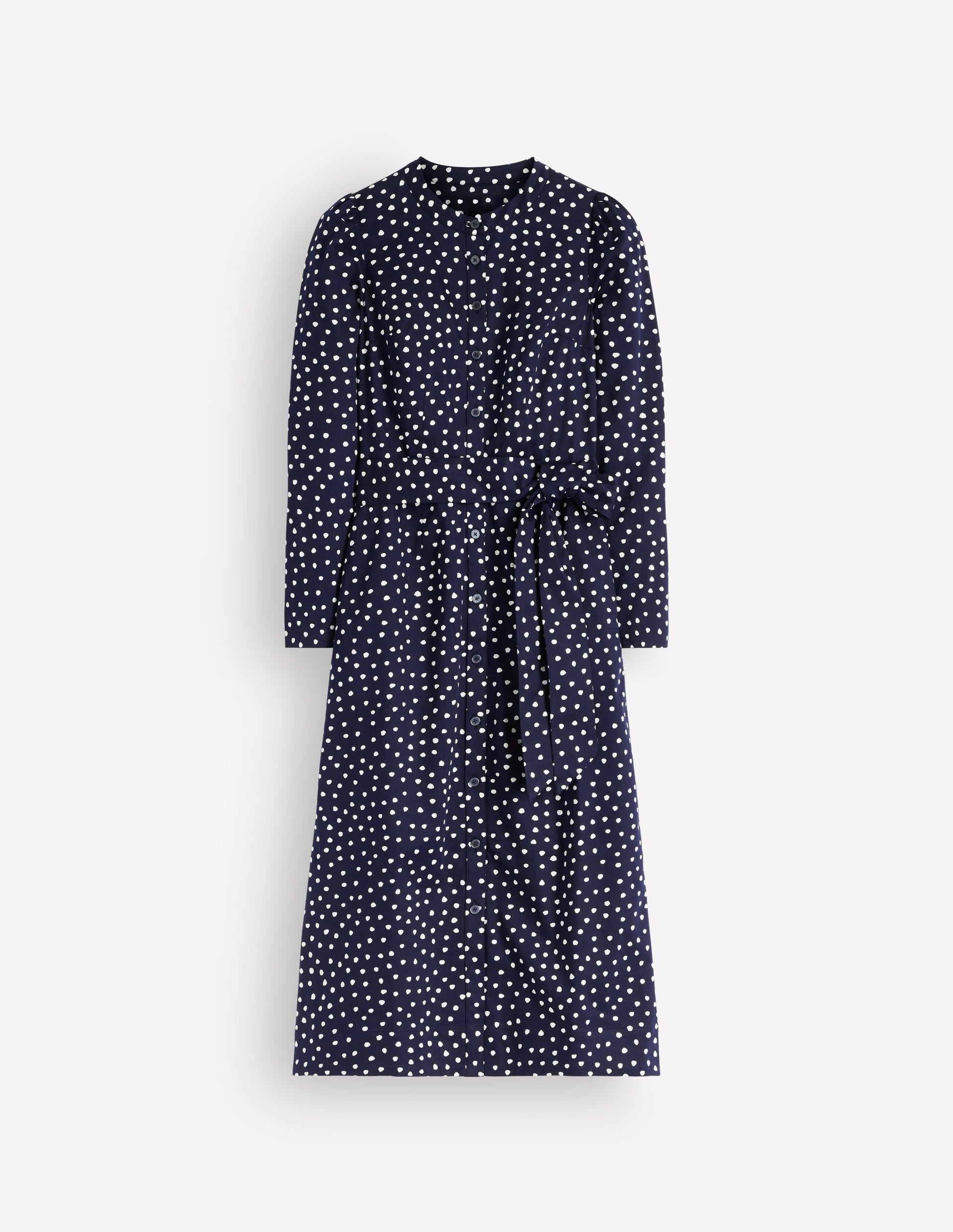 Louise Midi Shirt Dress-French Navy, Painted Dot-5