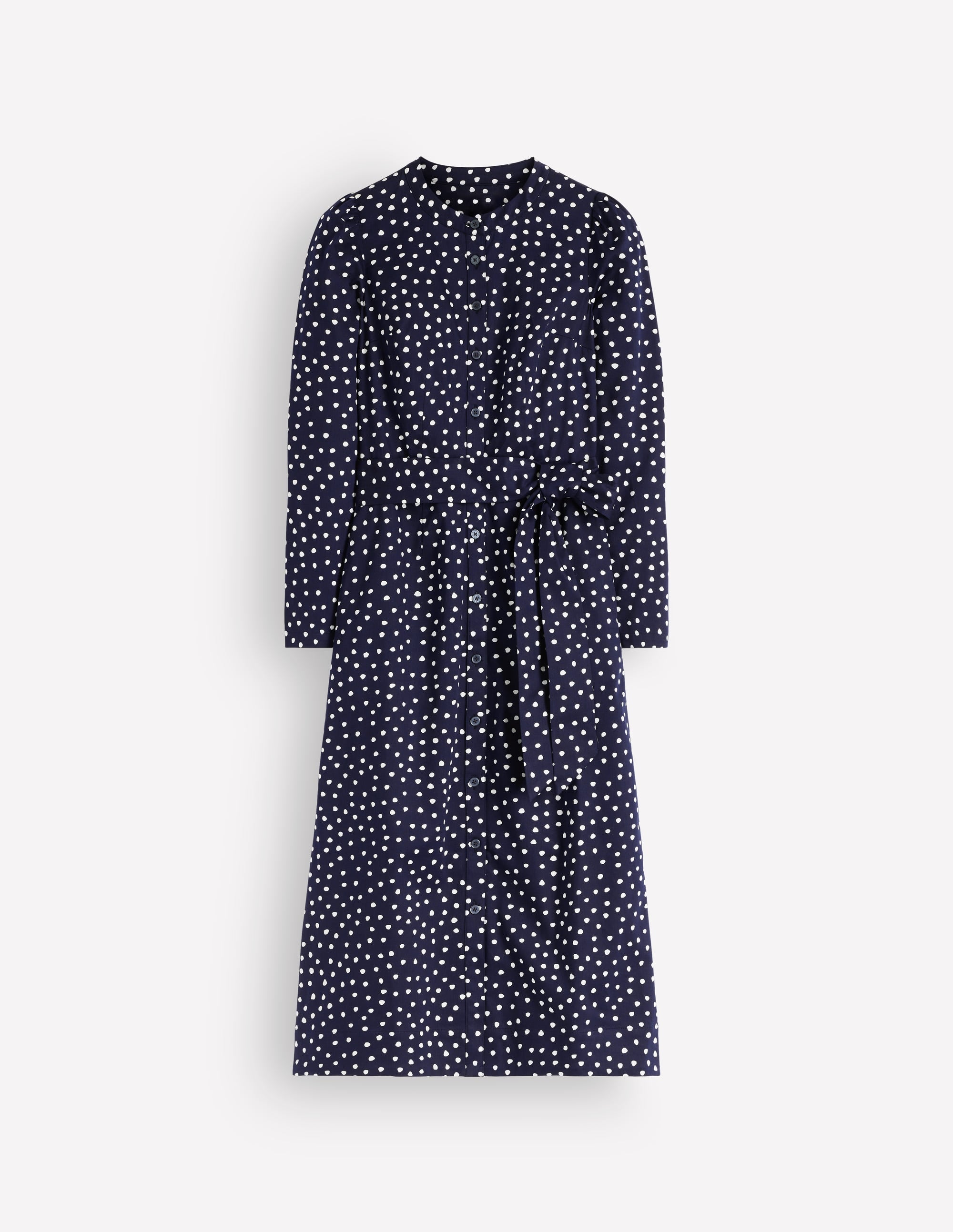 Louise Midi Shirt Dress-French Navy, Painted Dot - Image 5