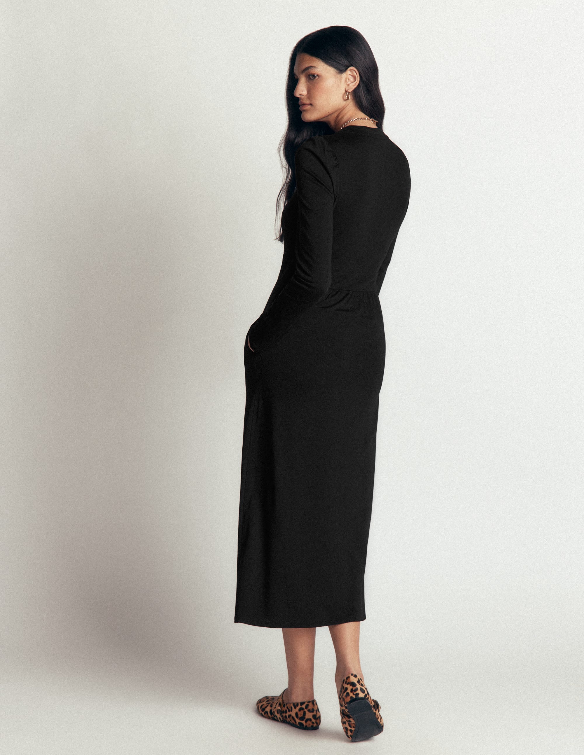 Hope Zip Detail Jersey Dress - Black | Boden USA