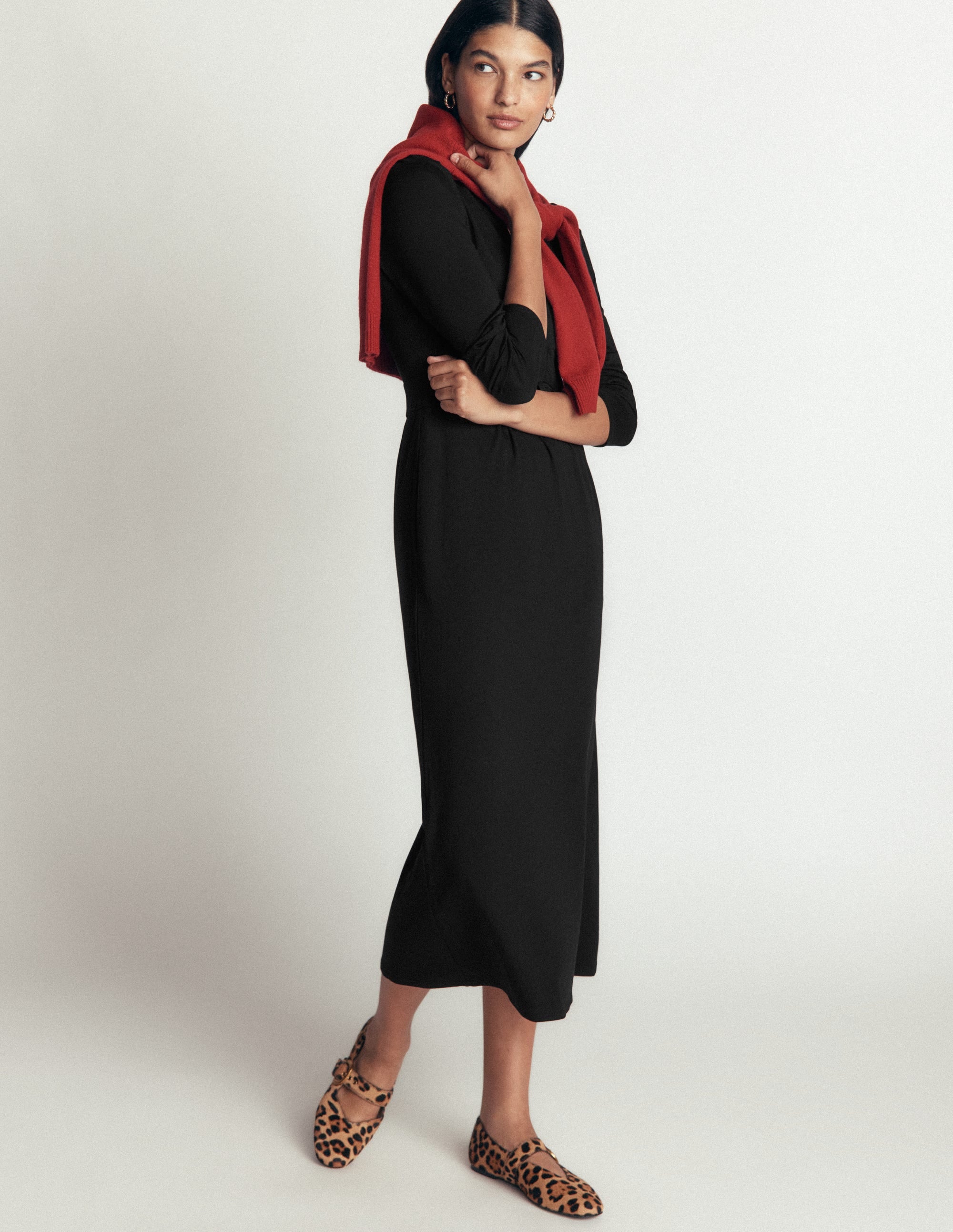 Hope Zip Detail Jersey Dress-Black - Image 4