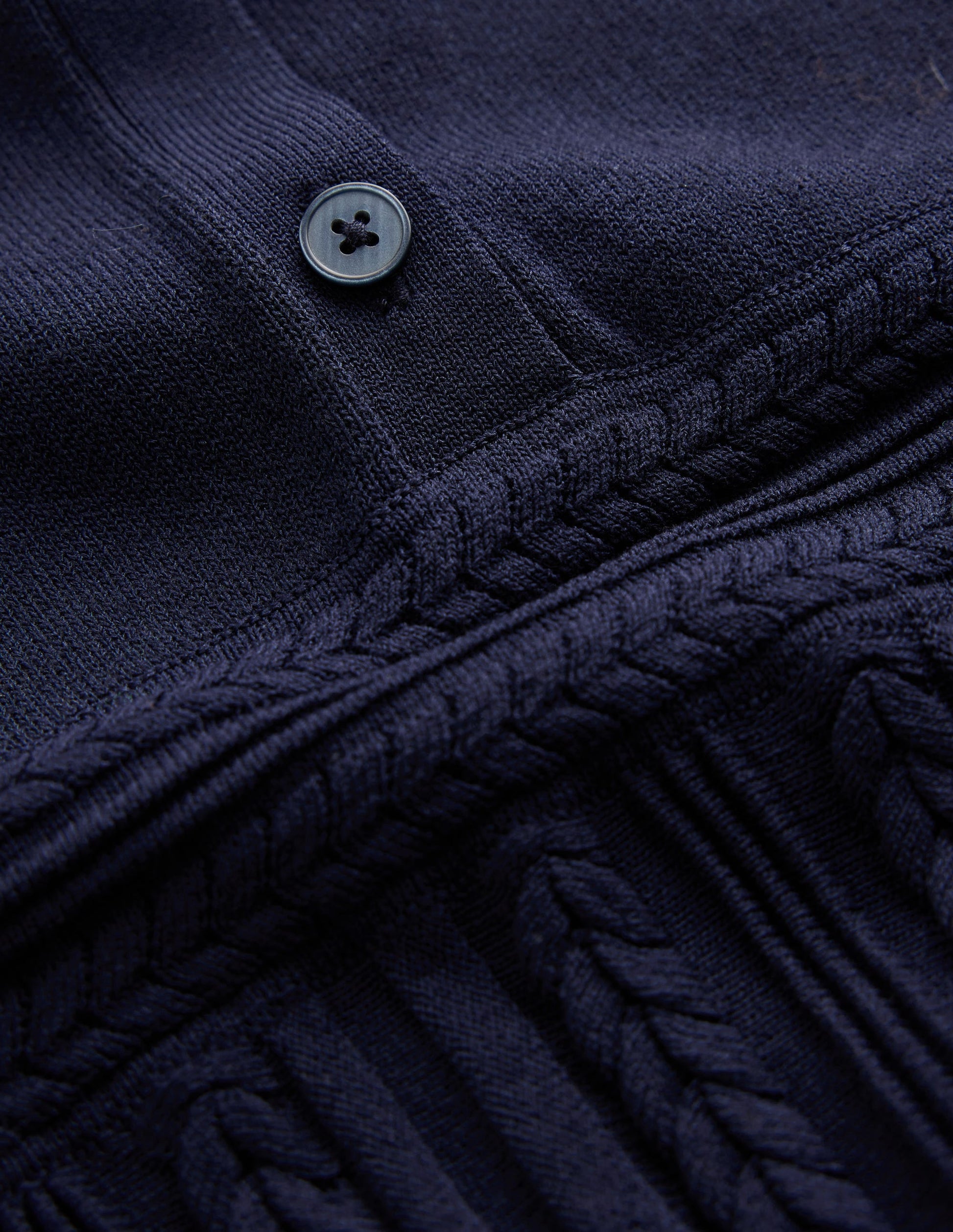 Cable Stitch Knitted Dress-Navy-7
