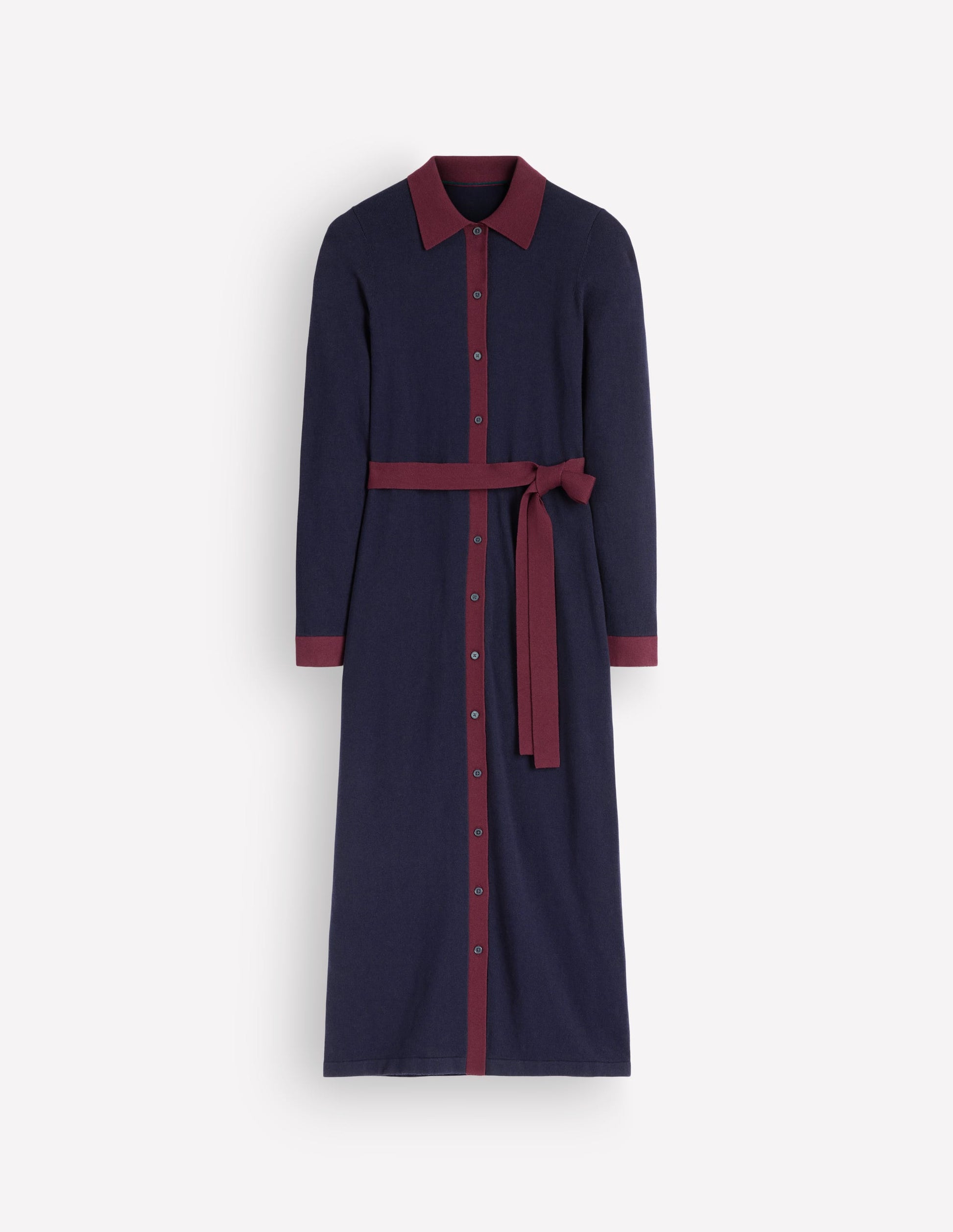 Jessica Knitted Shirt Dress-Evening Blue, Deep Wisteria-5