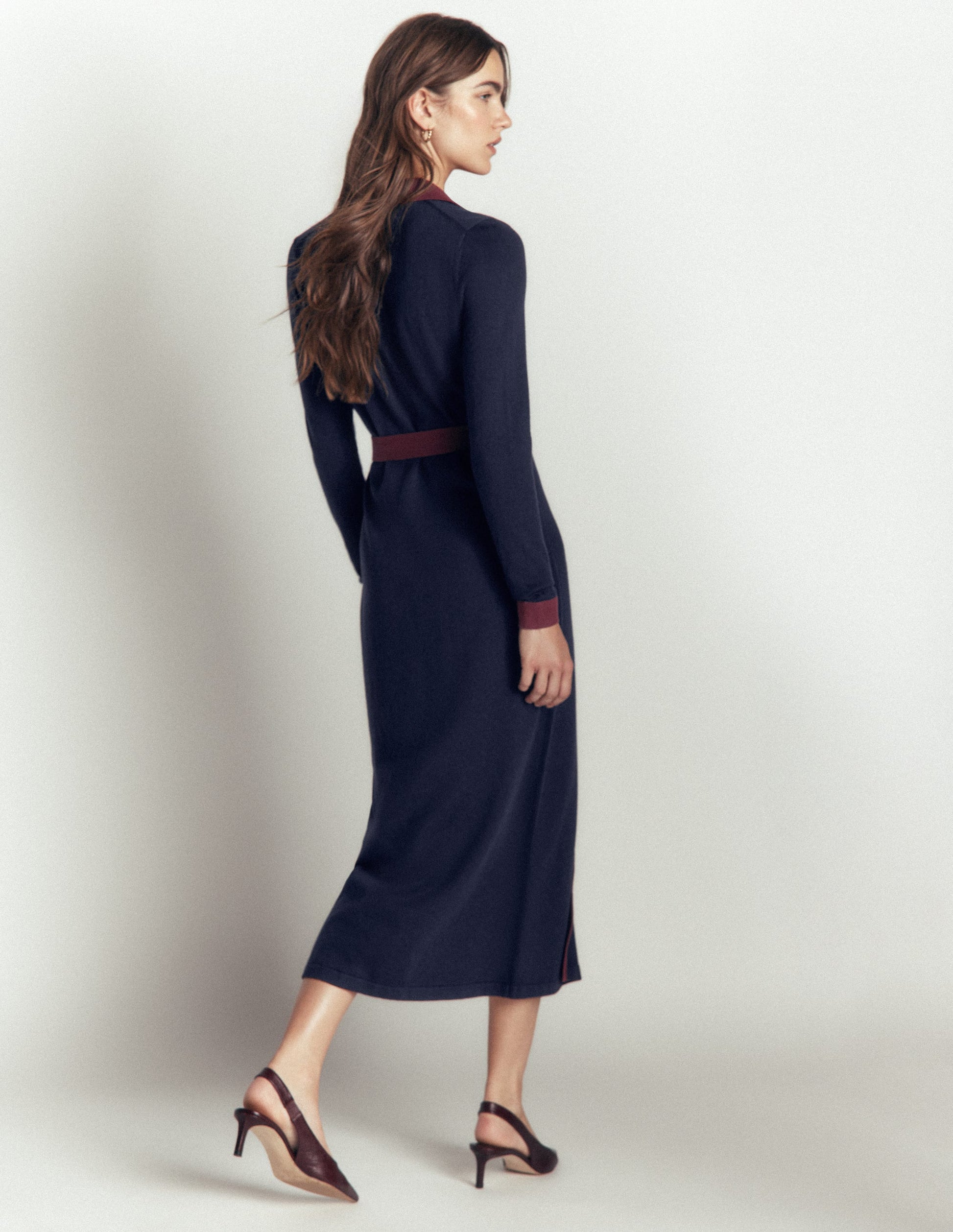 Jessica Knitted Shirt Dress-Evening Blue, Deep Wisteria-3