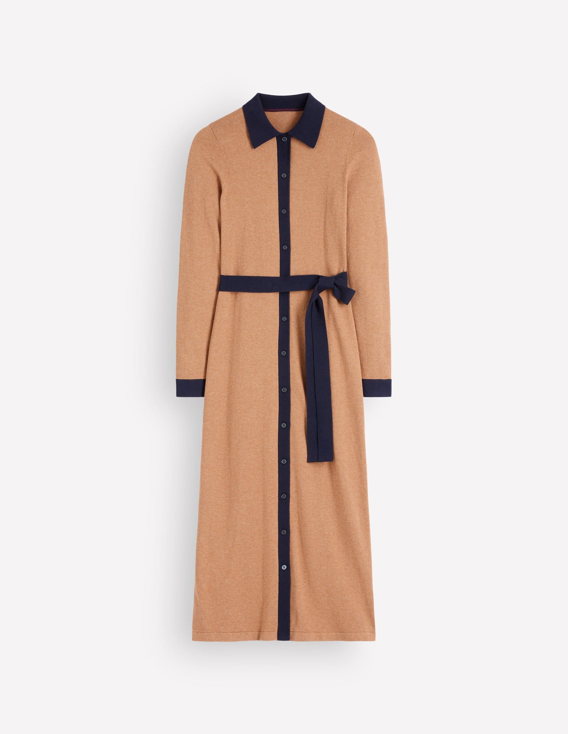 Jessica Knitted Shirt Dress-Fall Leaf/ Evening Blue-5