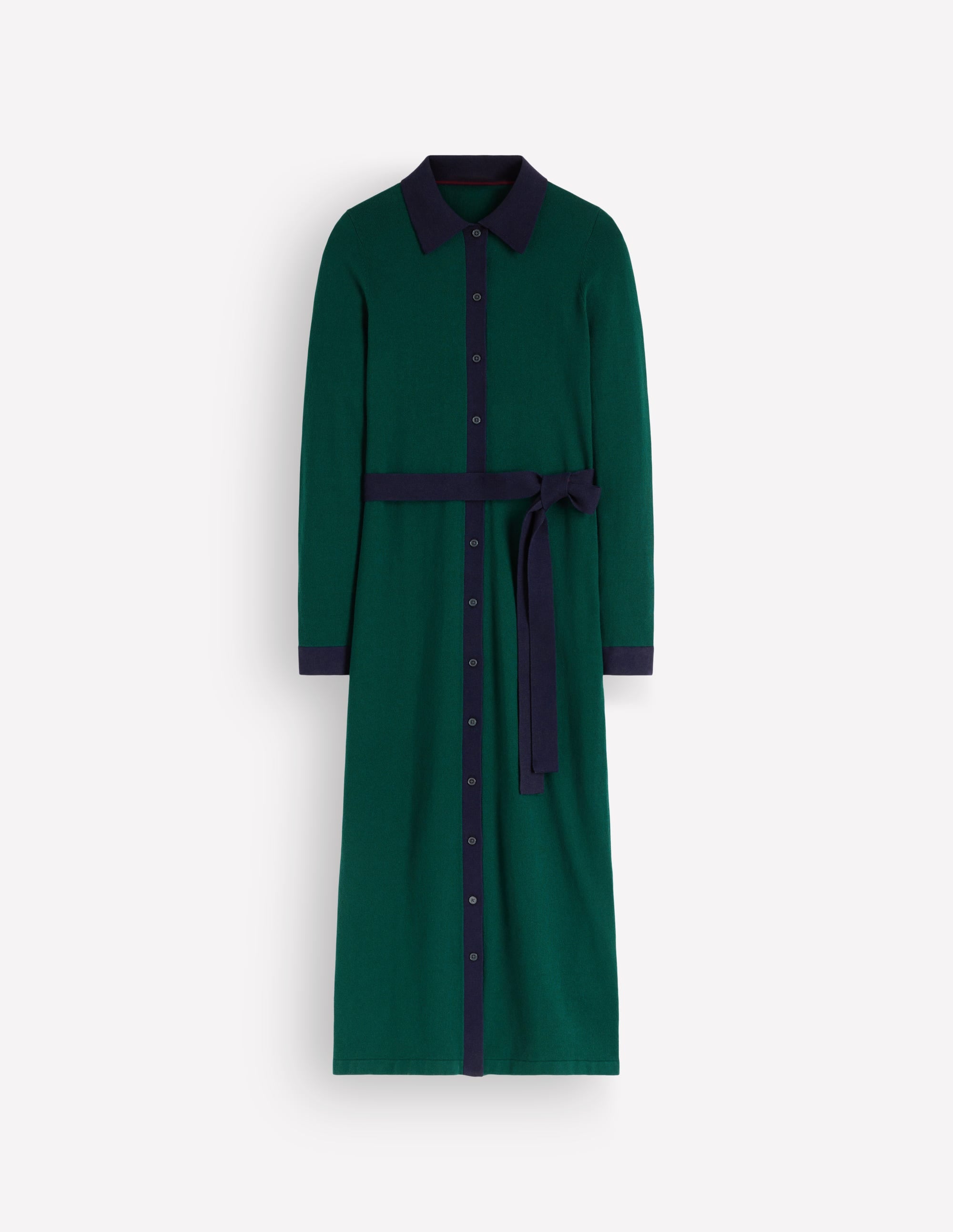 Jessica Knitted Shirt Dress-Malachite Green, Evening Blue - Image 5