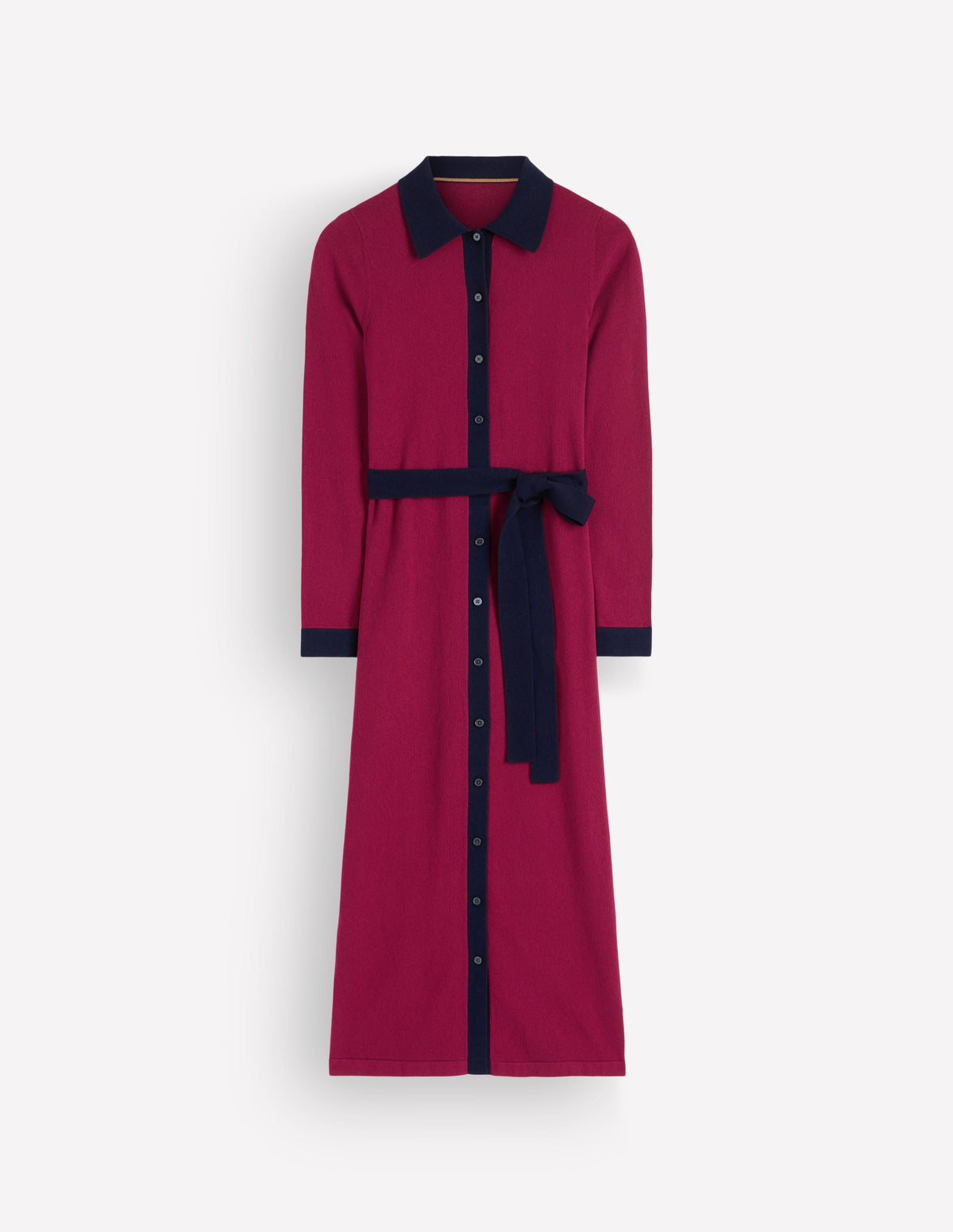 Jessica Knitted Shirt Dress-Rumba Red, Evening Blue - Image 5