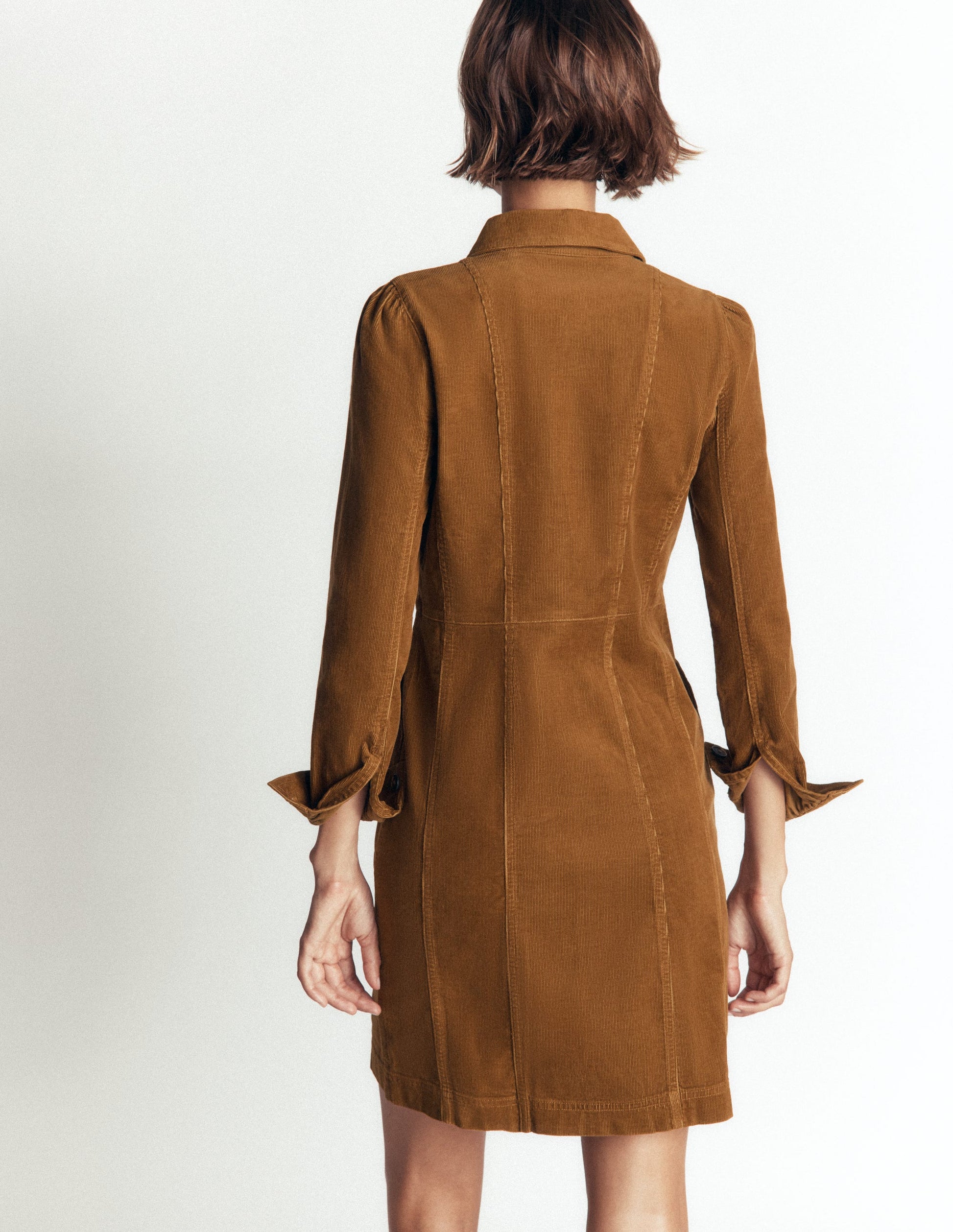 Rhoda Cord Short Dress-Gingerbread-3