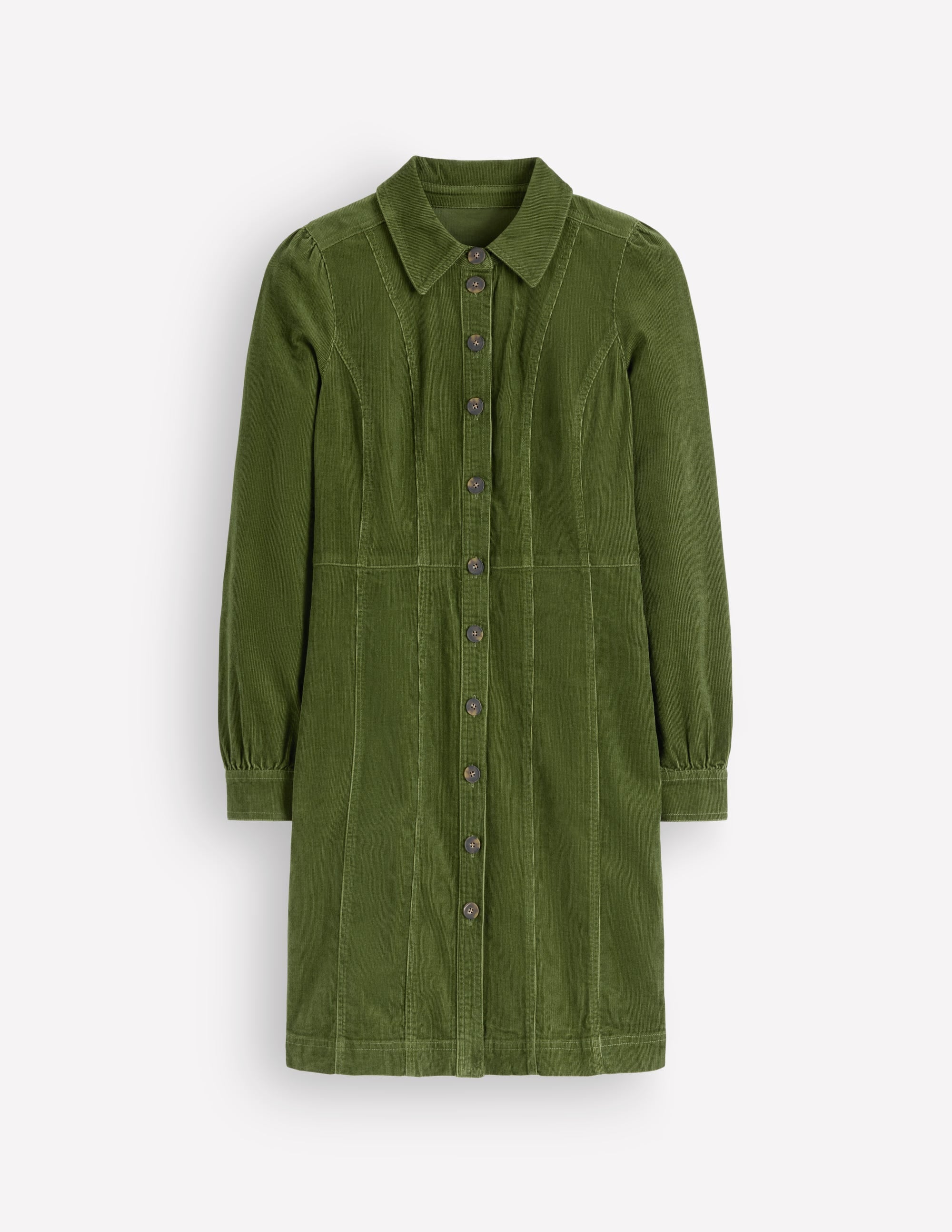 Rhoda Cord Short Dress-Forest Green - Image 6