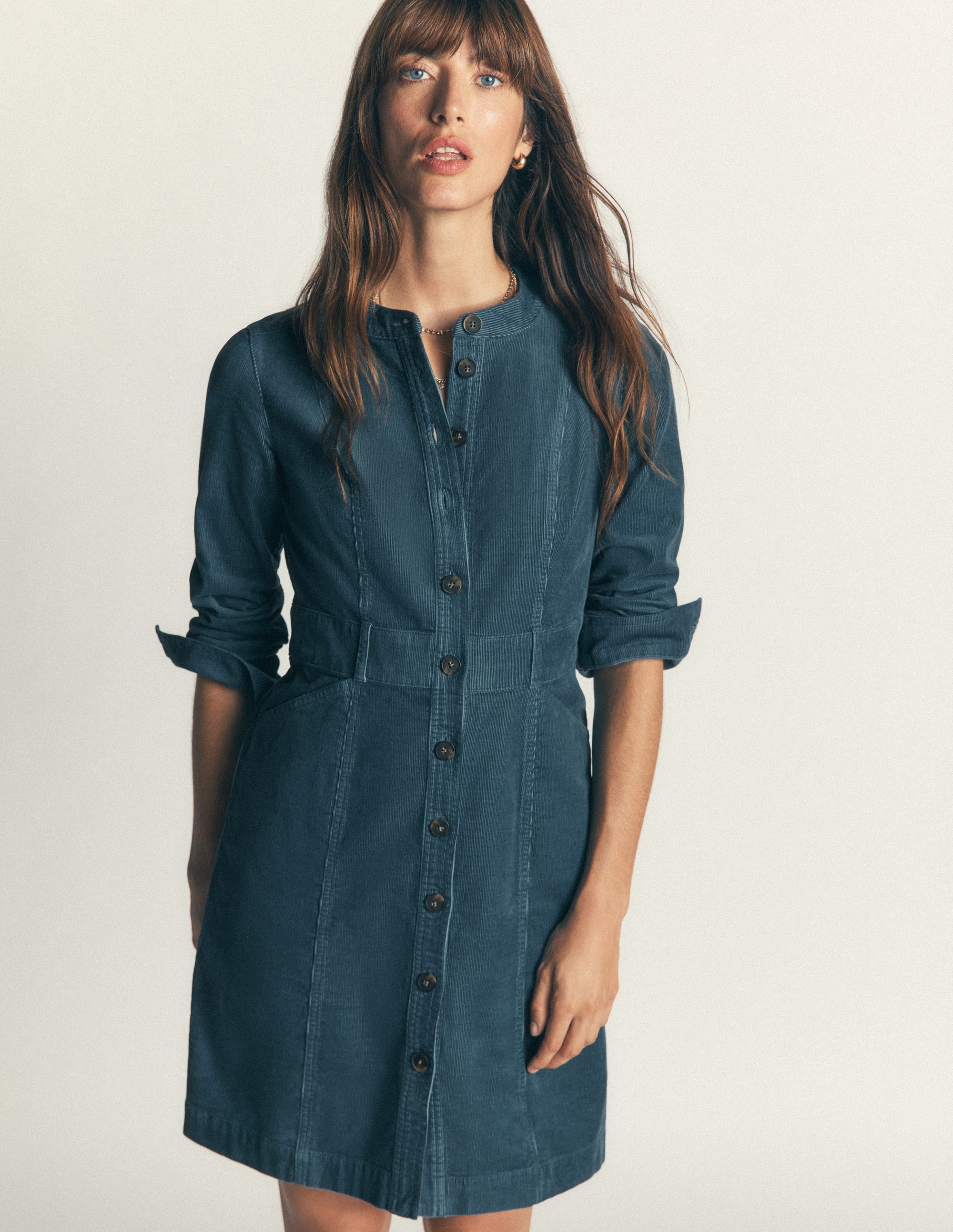 Zara Cord Short Dress-Storm Blue - Image 4