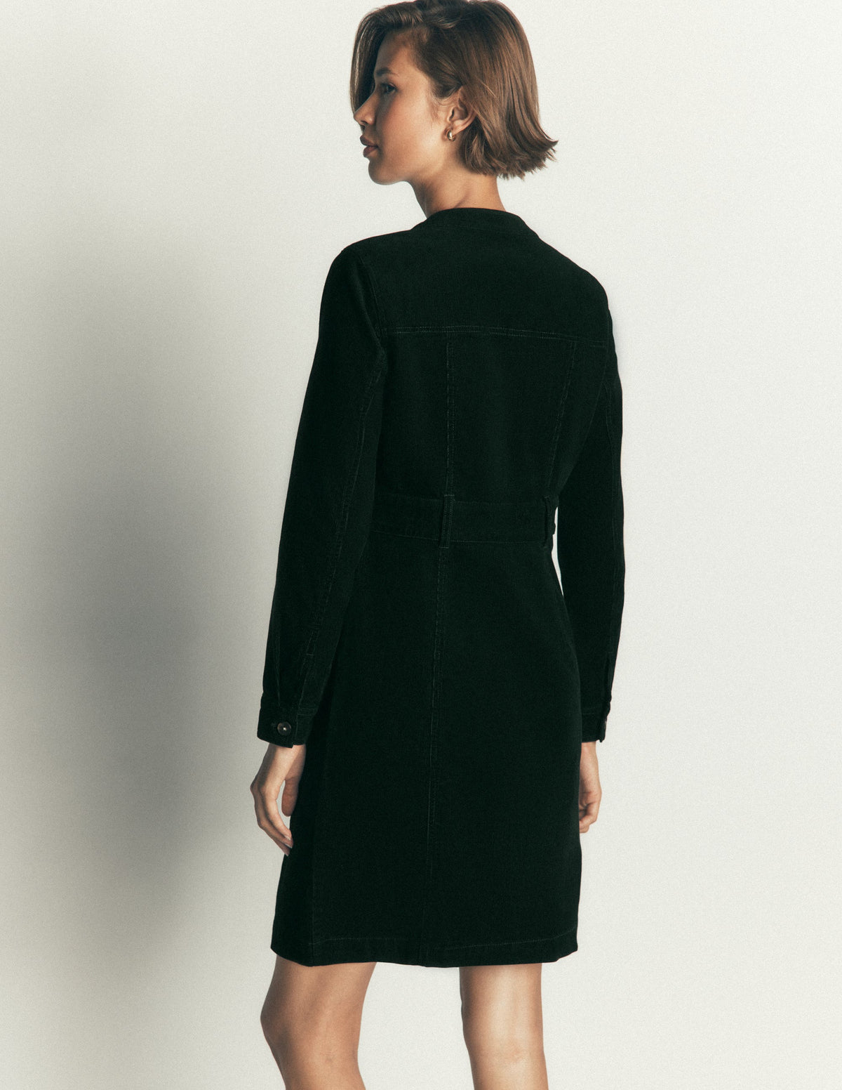 Zara Cord Short Dress-Midnight Emerald - Image 3