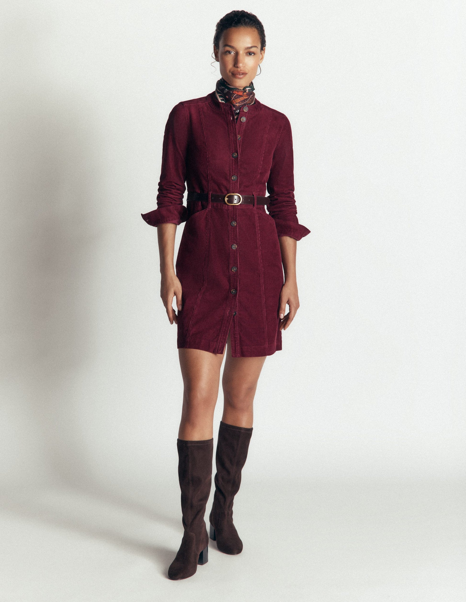 Zara Cord Short Dress-Deep Wisteria-4