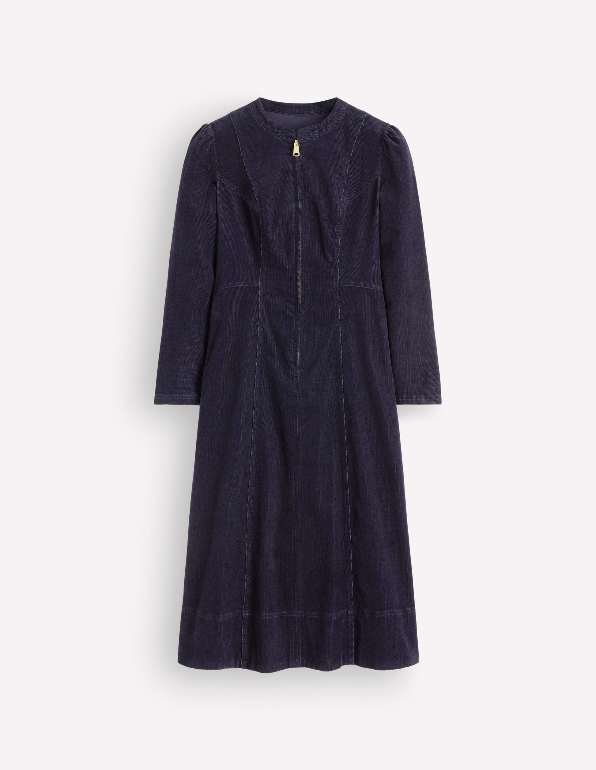 Una Cord Midi Dress-Navy-6