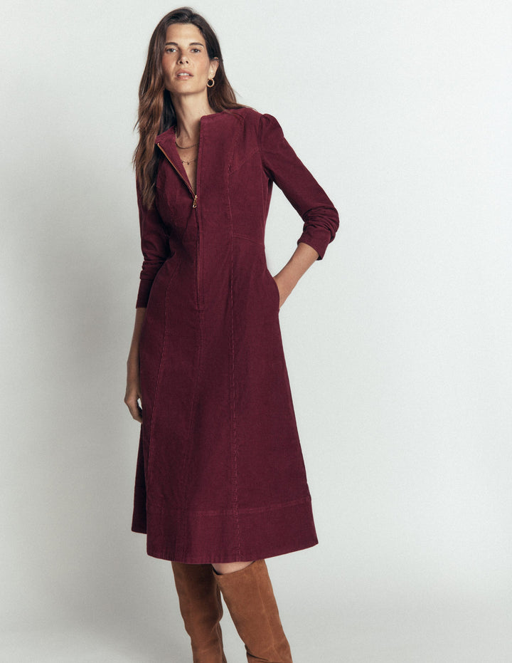 Una Cord Midi Dress-Purple Potion