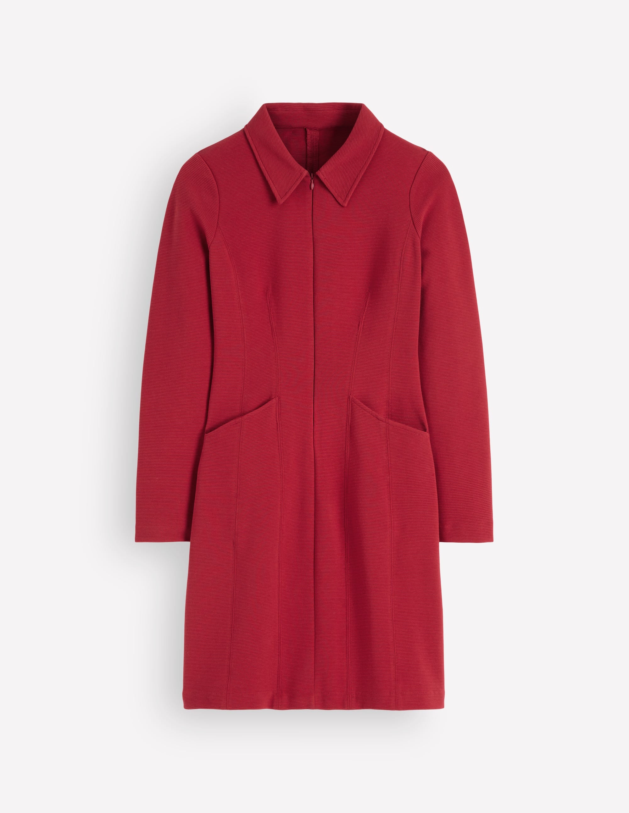 Nia Ottoman Long Sleeve Dress-Crimson red - Image 6