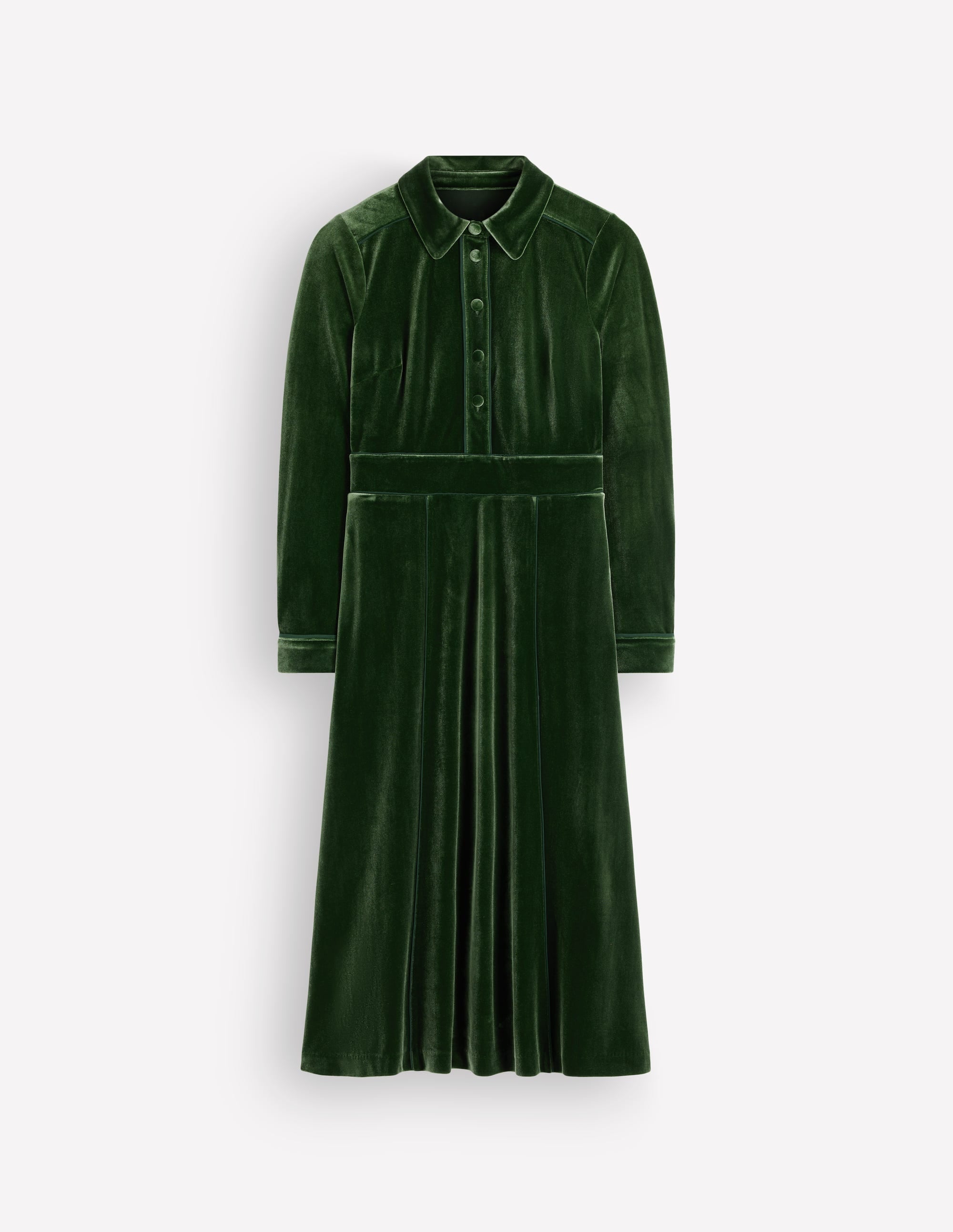 Etta Piping Velvet Dress-Douglas Fir - Image 8