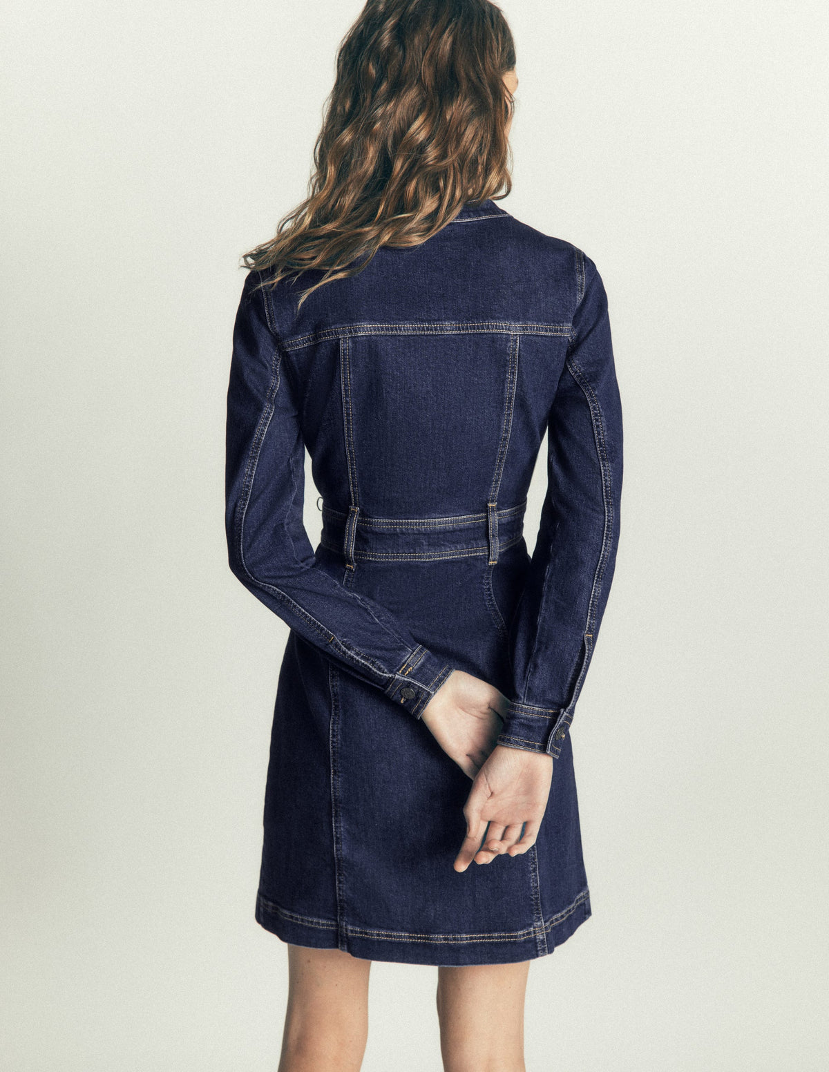 Zara Denim Short Dress-Dark Vintage - Image 3