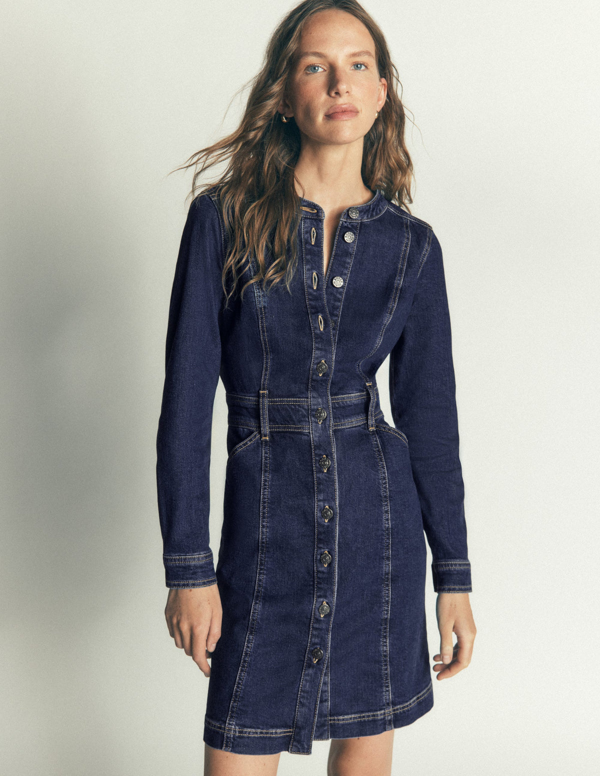 Zara Denim Short Dress-Dark Vintage - Image 4