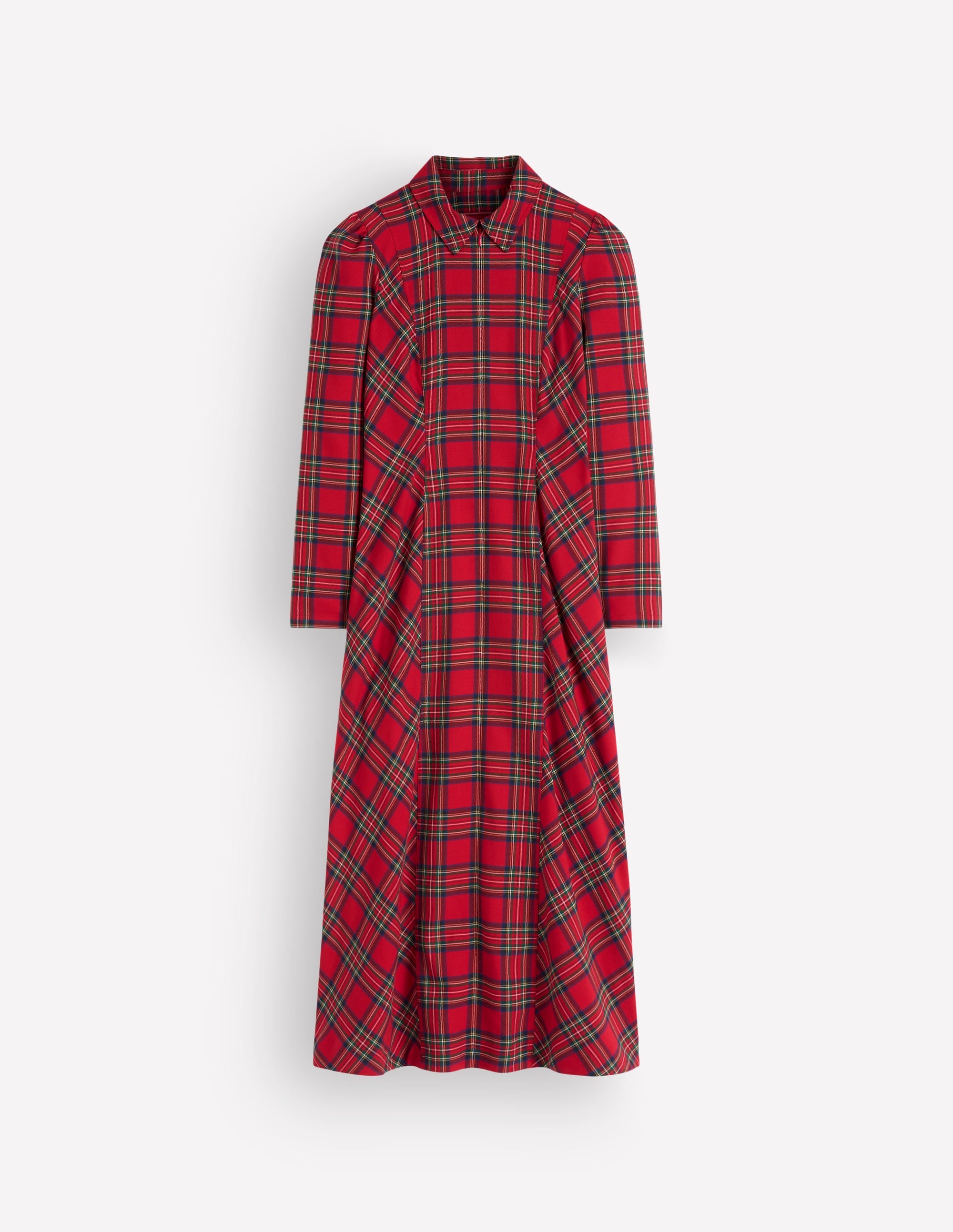 Una Collared Check Midi Dress-Red, Blue and Green Check - Image 7