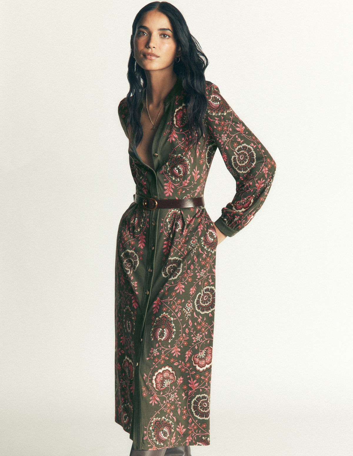Juliet Jersey Midi Dress-Duffle Bag, Sprouting Vine-6