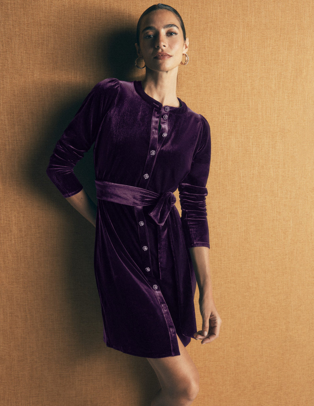 Honor Short Velvet Dress-Nightshade - Image 2